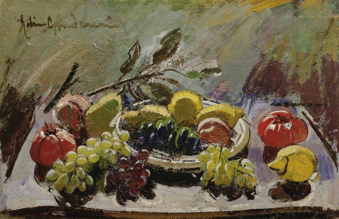 Still Life with Grapes, Lemons and Tomatoes