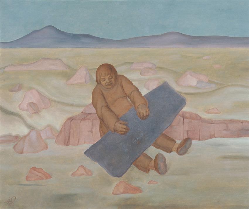 WORKMAN IN A LANDSCAPE