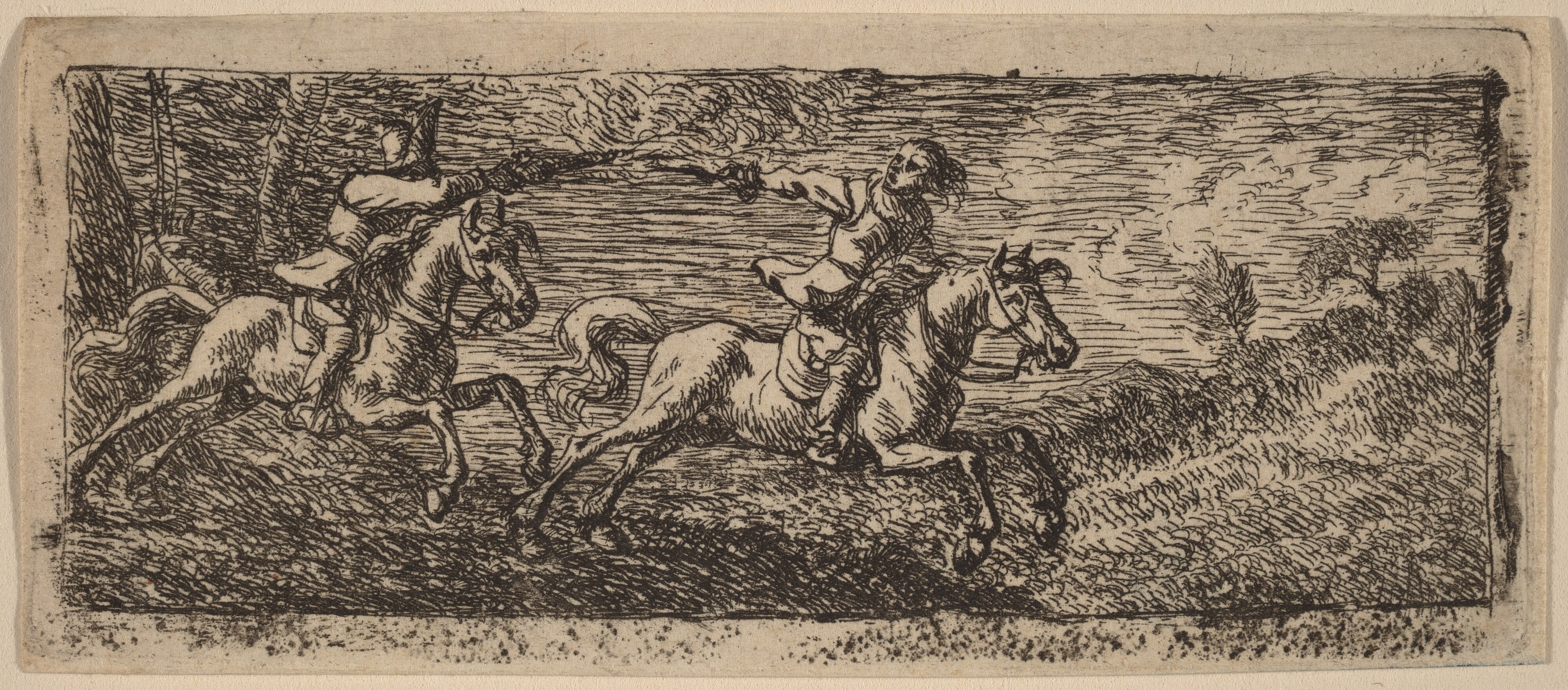 Two Horsemen Fighting