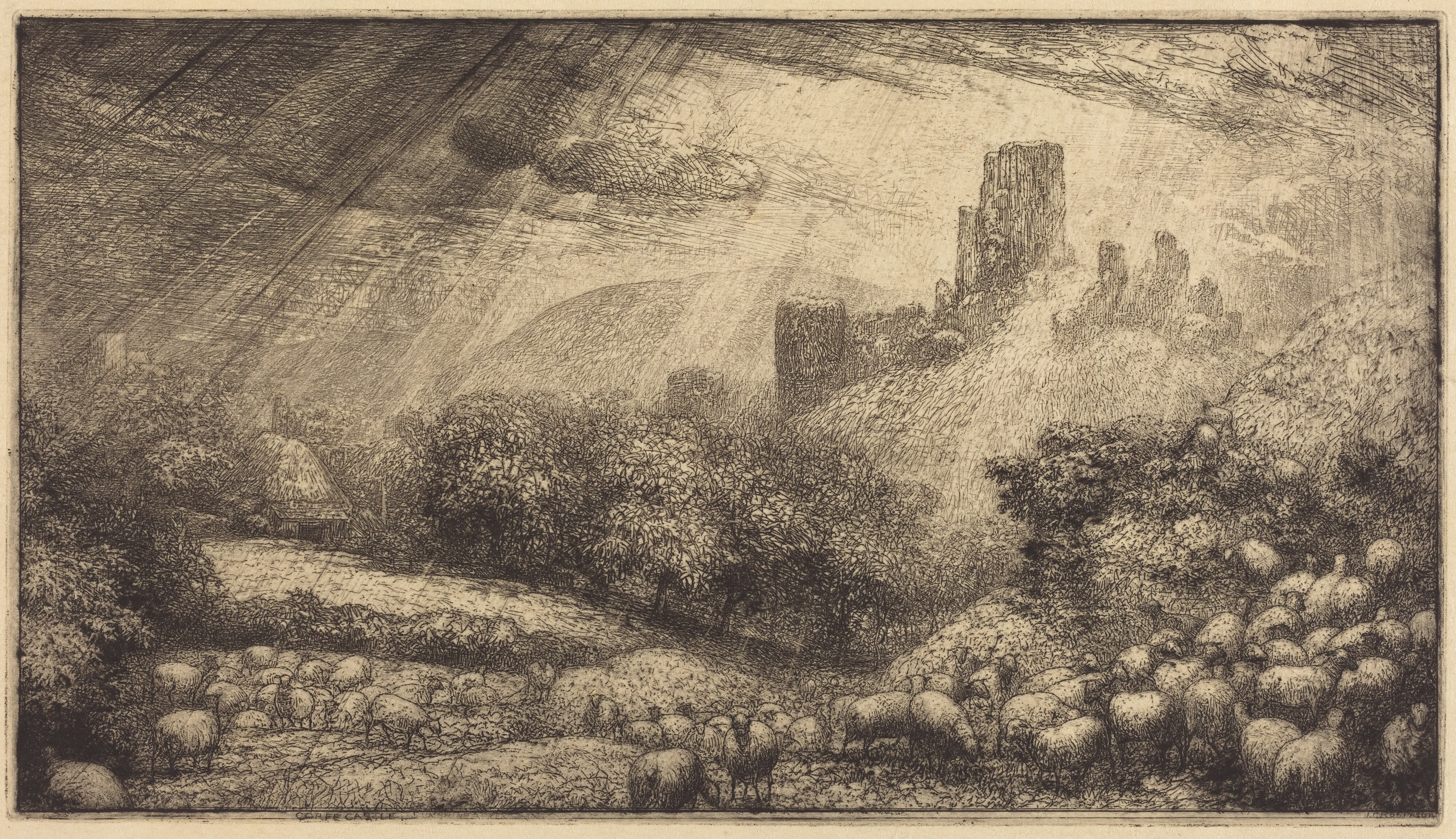 Corfe Castle: Effect of Sunshine after Rain