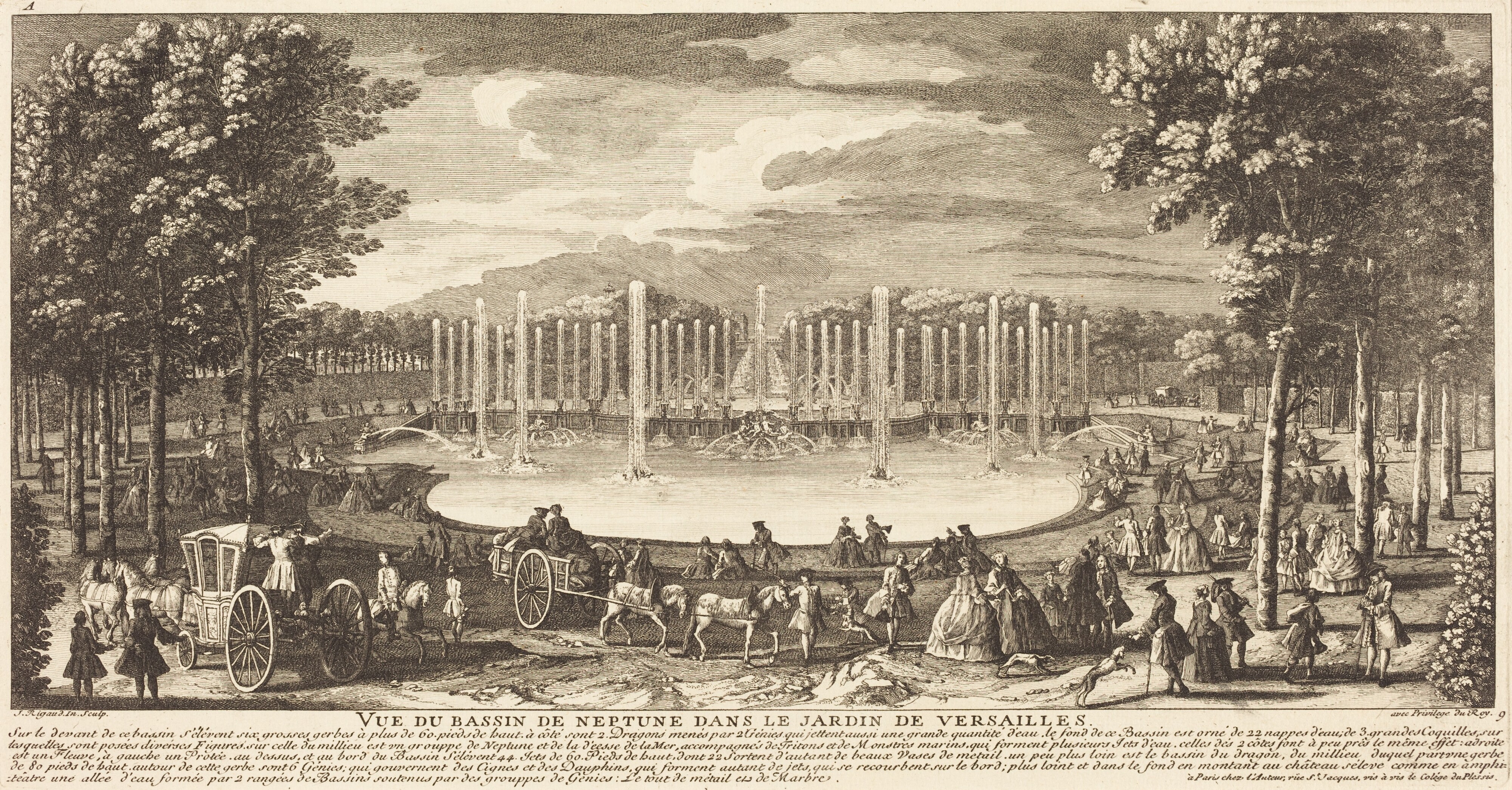 Vue du Bassin de Neptune dans le Jardin de Versailles