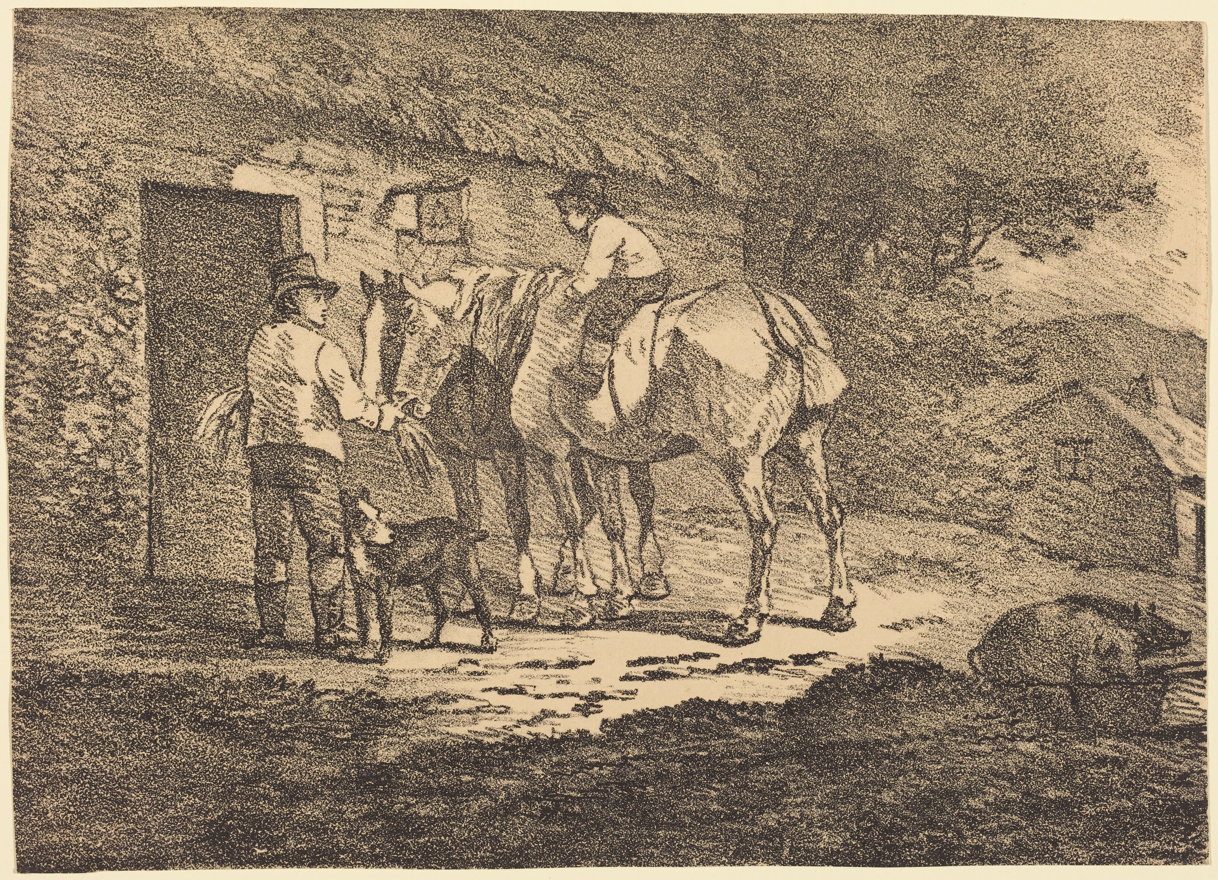 Horses at Cottage Door