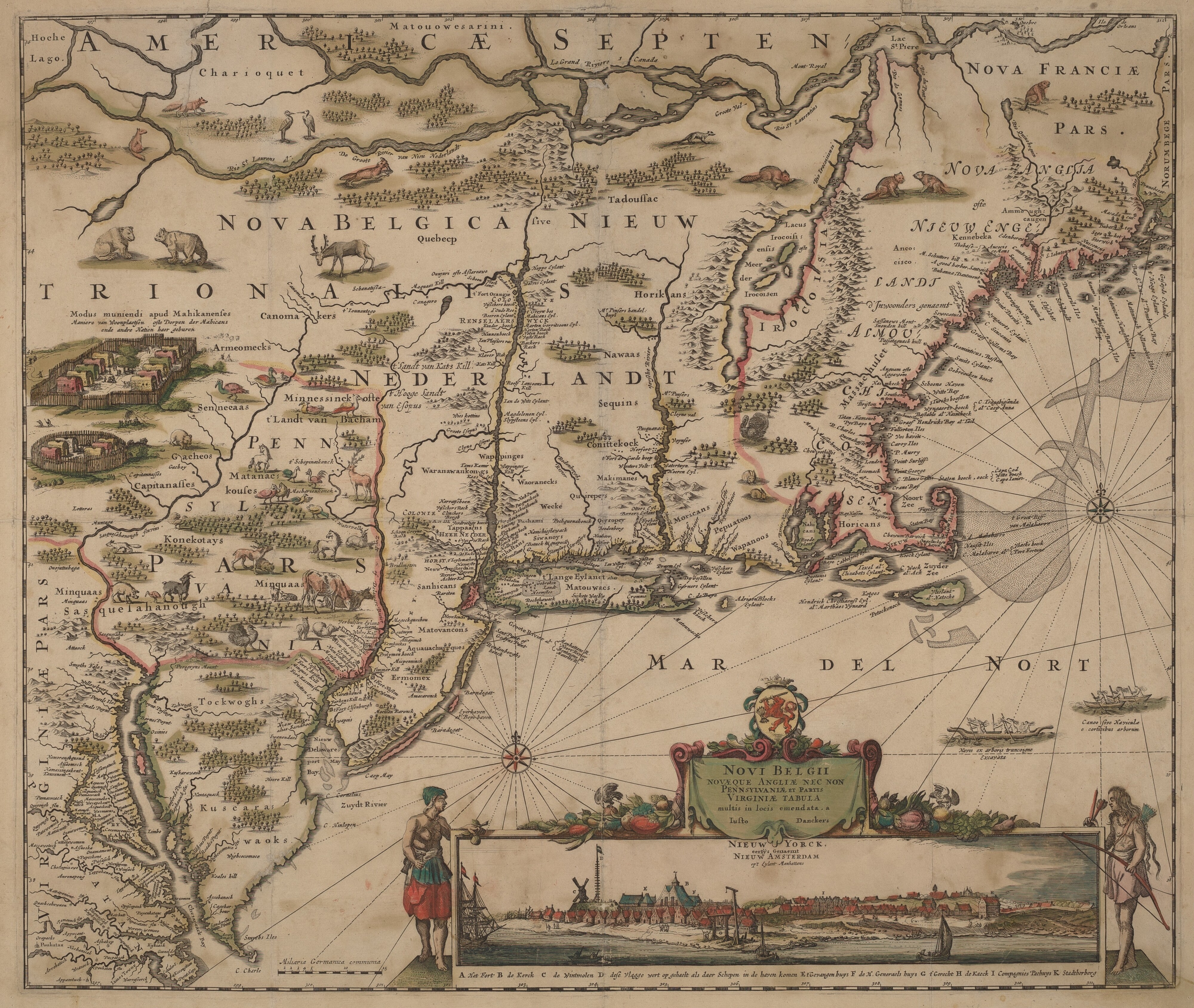 Novi Belgii Novaeque Angliae nec non Pennsylvaniae et partis Virginiae tabula multis in locis emendata