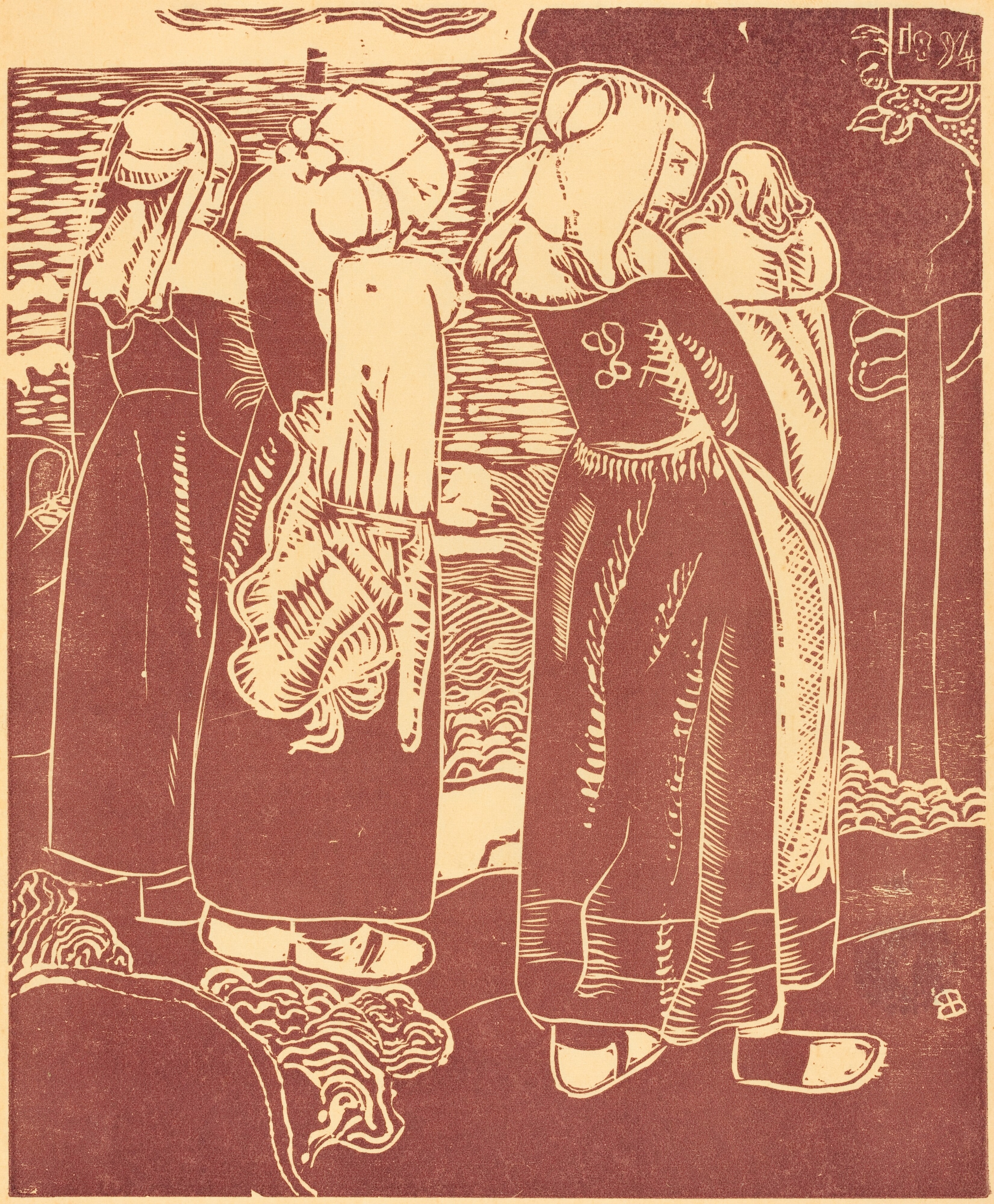 Three Breton Women with Infants