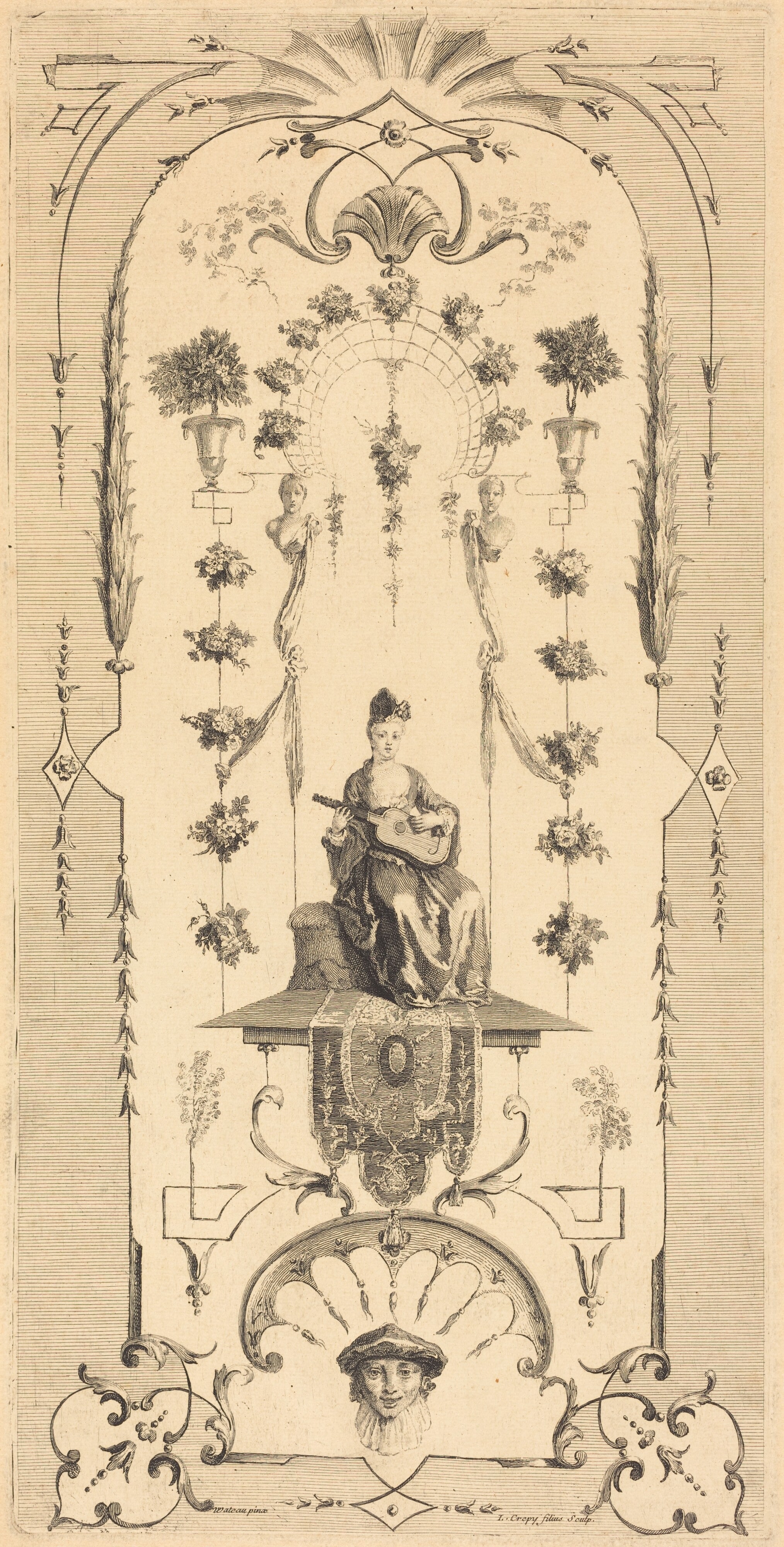 Seated Woman Playing a Guitar