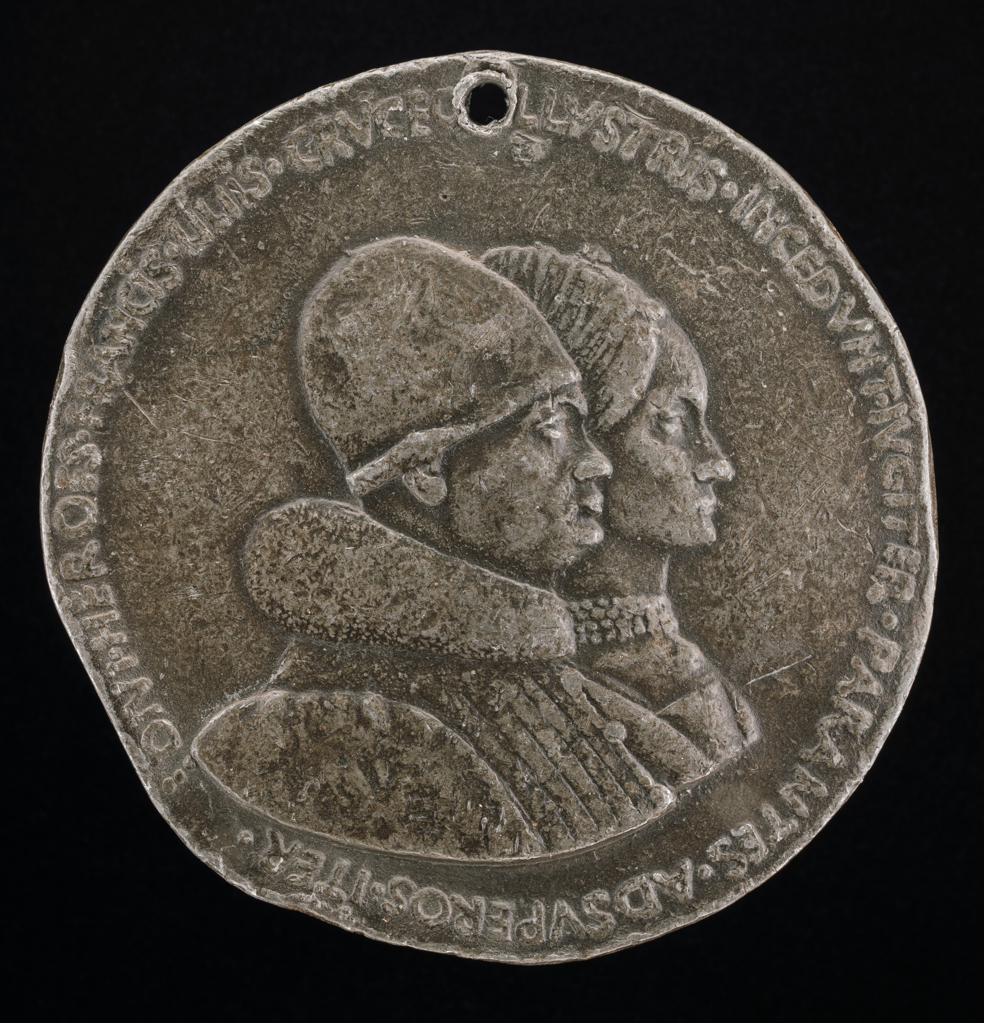 Rene d'Anjou, 1409-1480, King of Naples 1435-1442, and Jeanne de Laval, died 1498 [obverse]