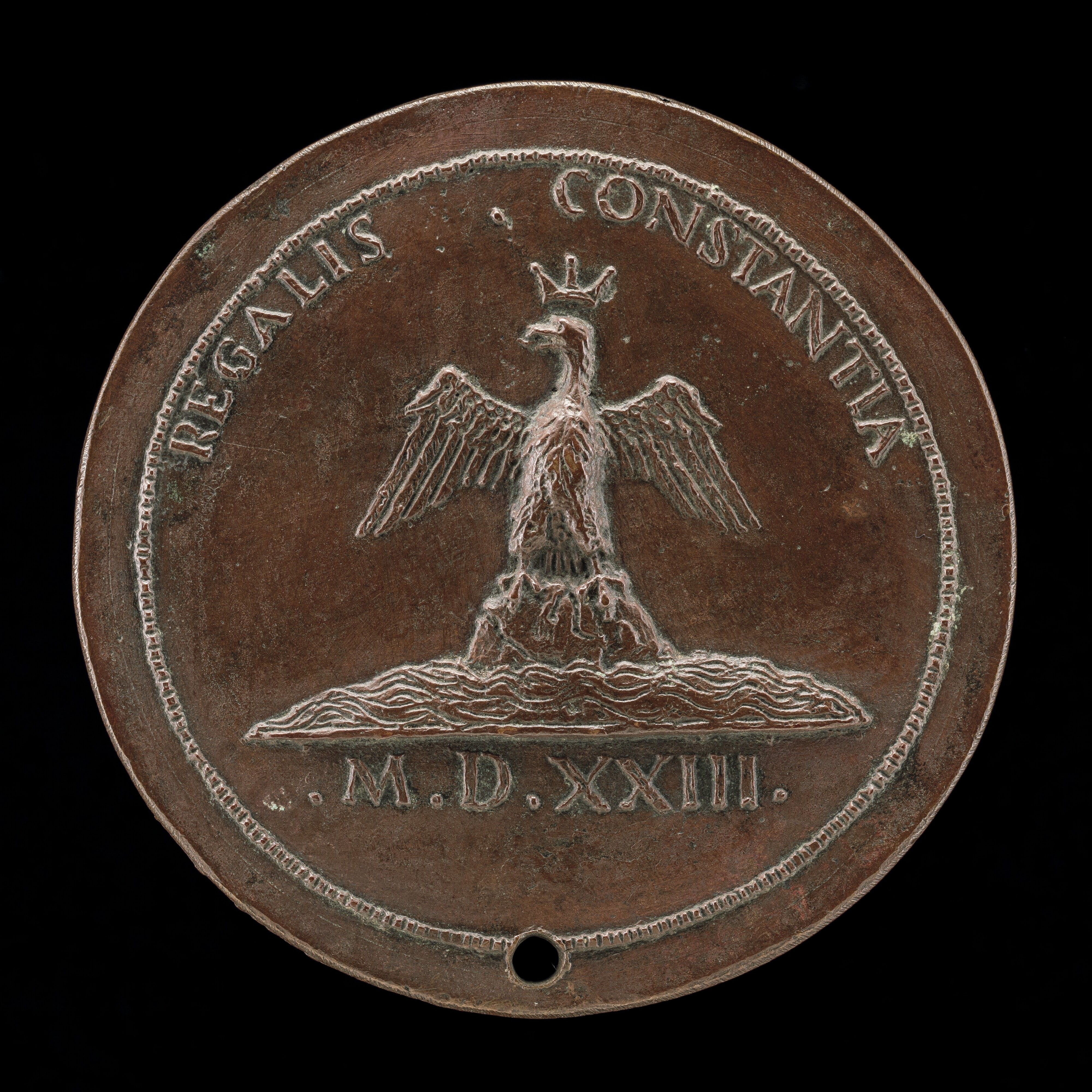 Crowned Eagle on a Mound Amid Waters [reverse]