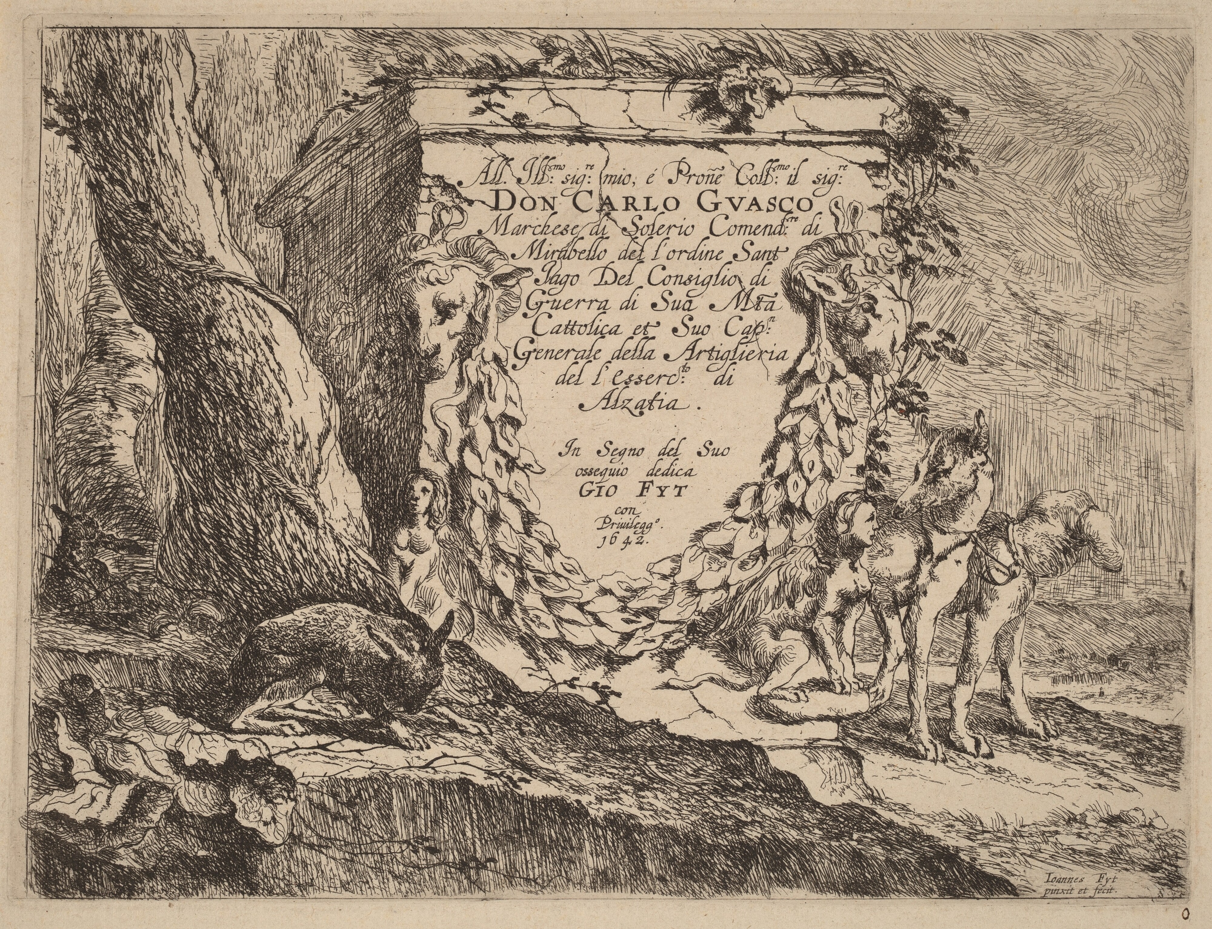 Title Page: Pedestal and a Pair of Dogs