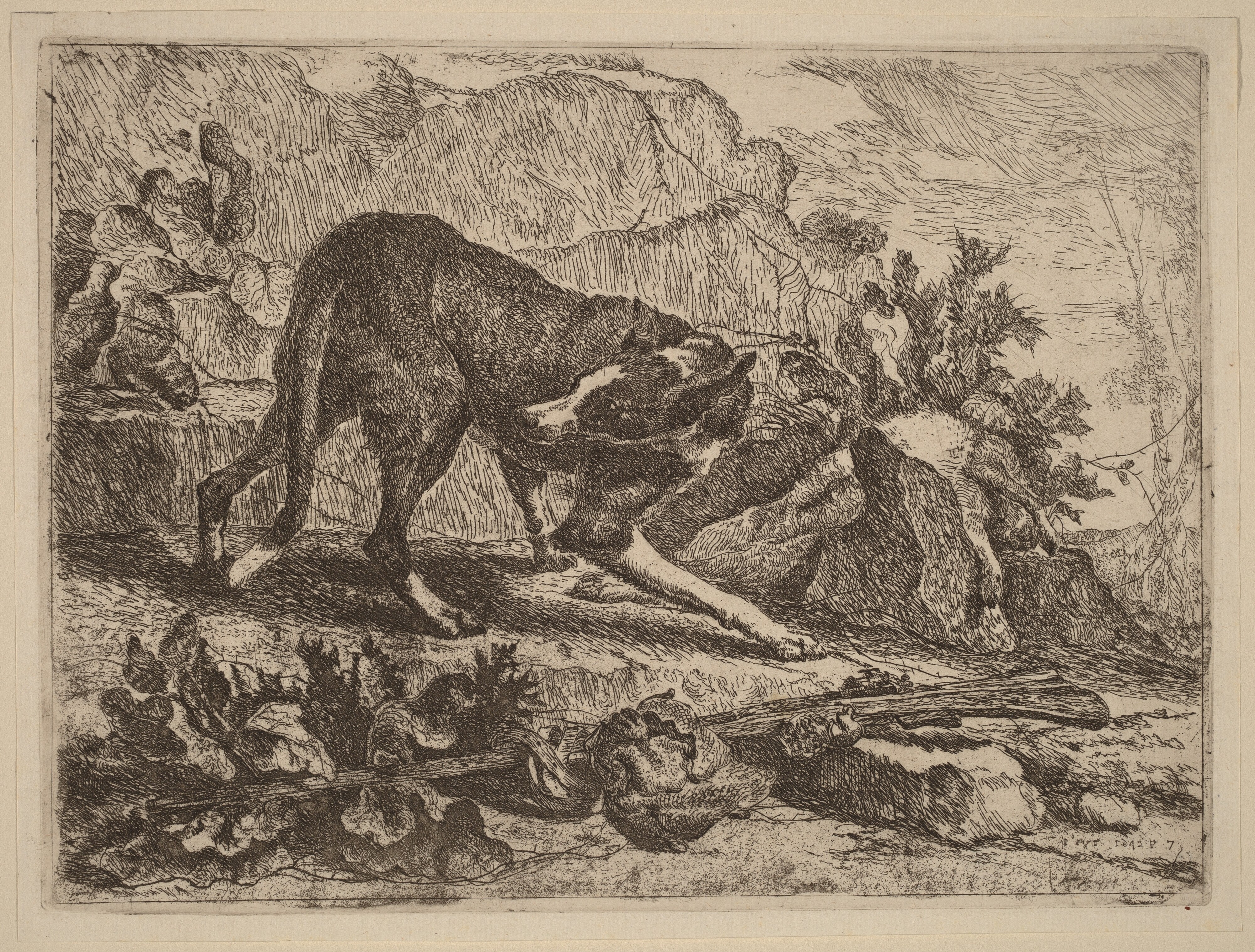 Landscape with Greyhound and Rifle