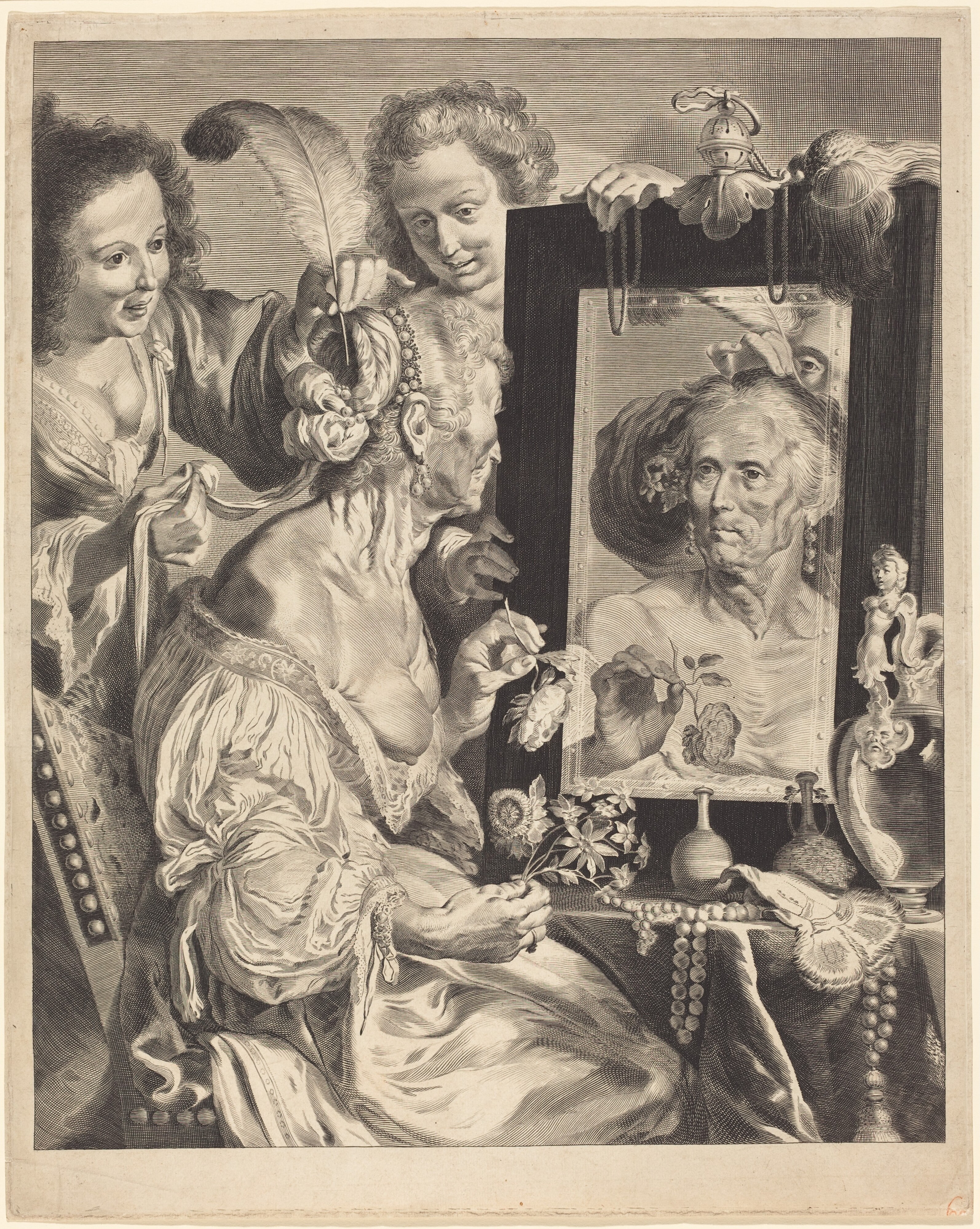 An Old Woman at the Toilet Table
