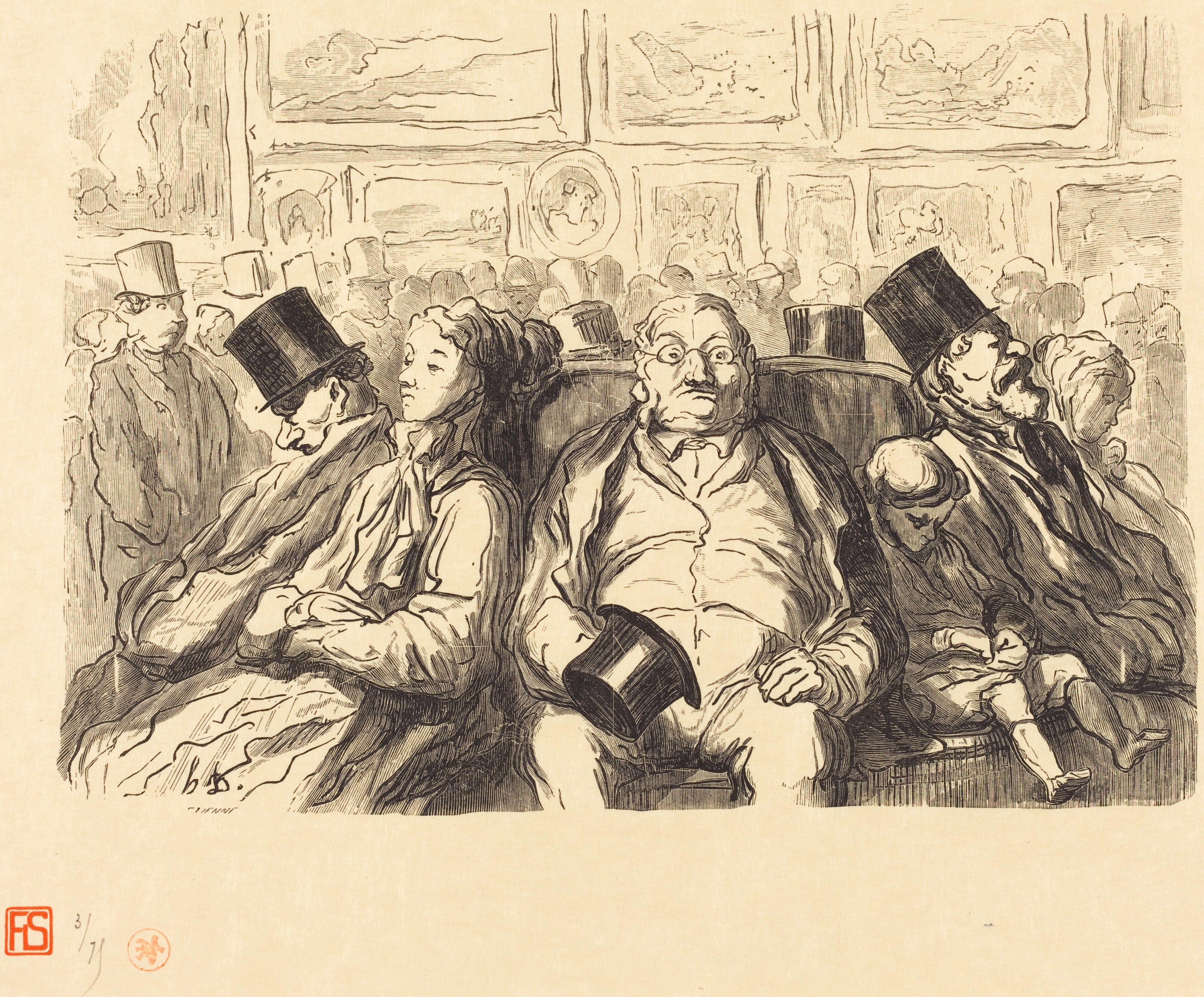 Exposition des Beaux-Arts - Dans le salon carre - Un Instant de repos