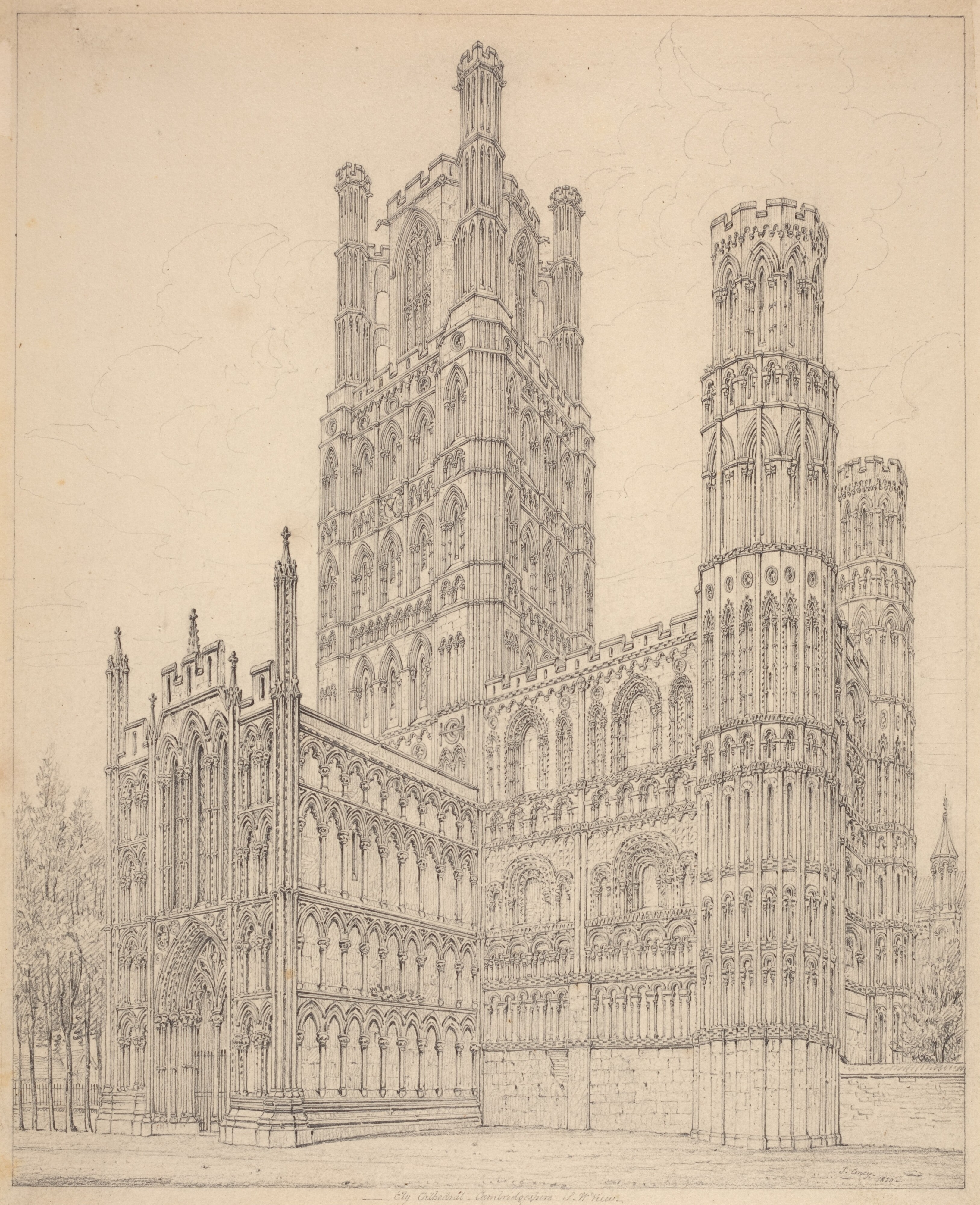 Ely Cathedral, Cambridgeshire, S.W. View