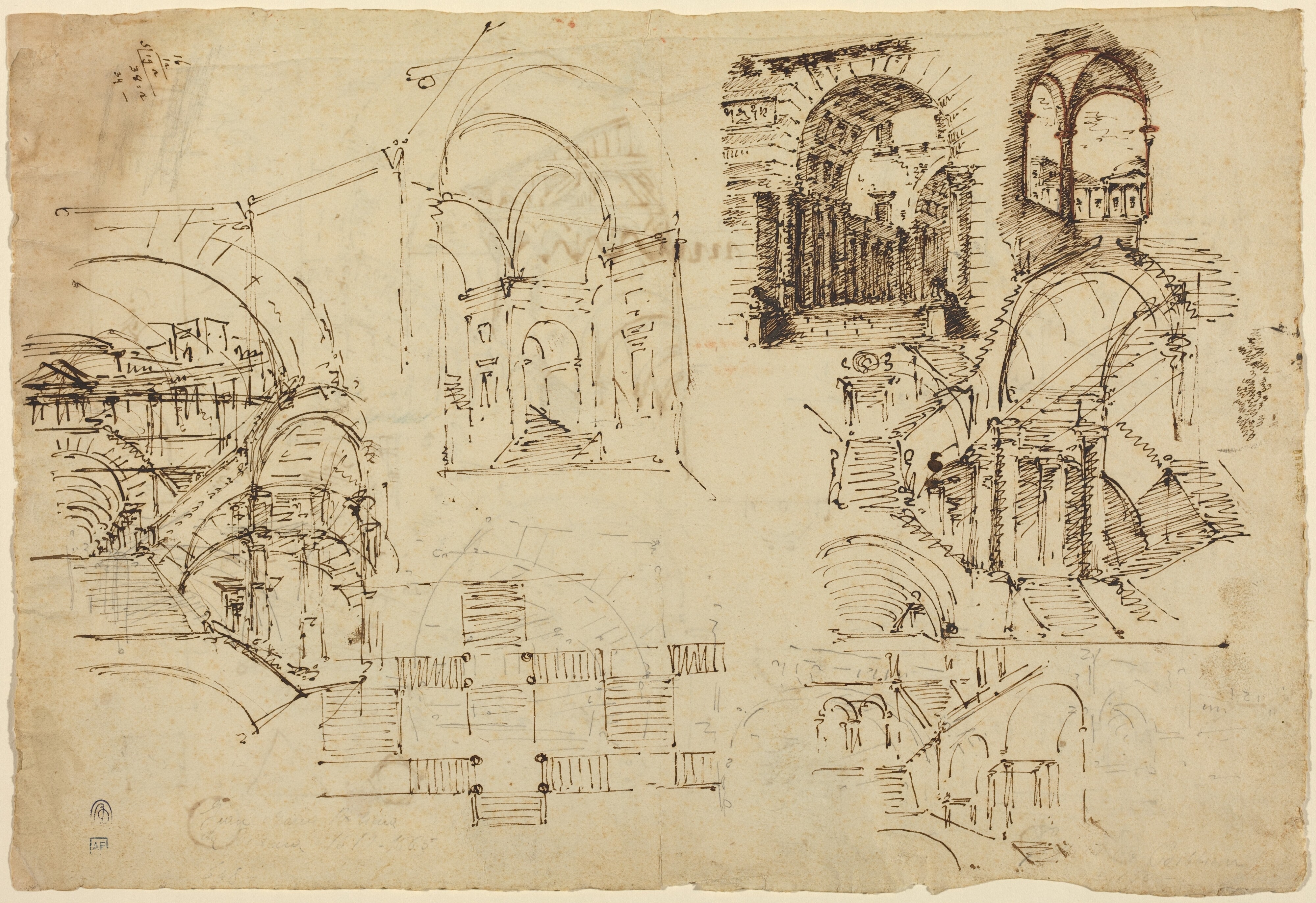 Designs for Palatial Staircases [recto]