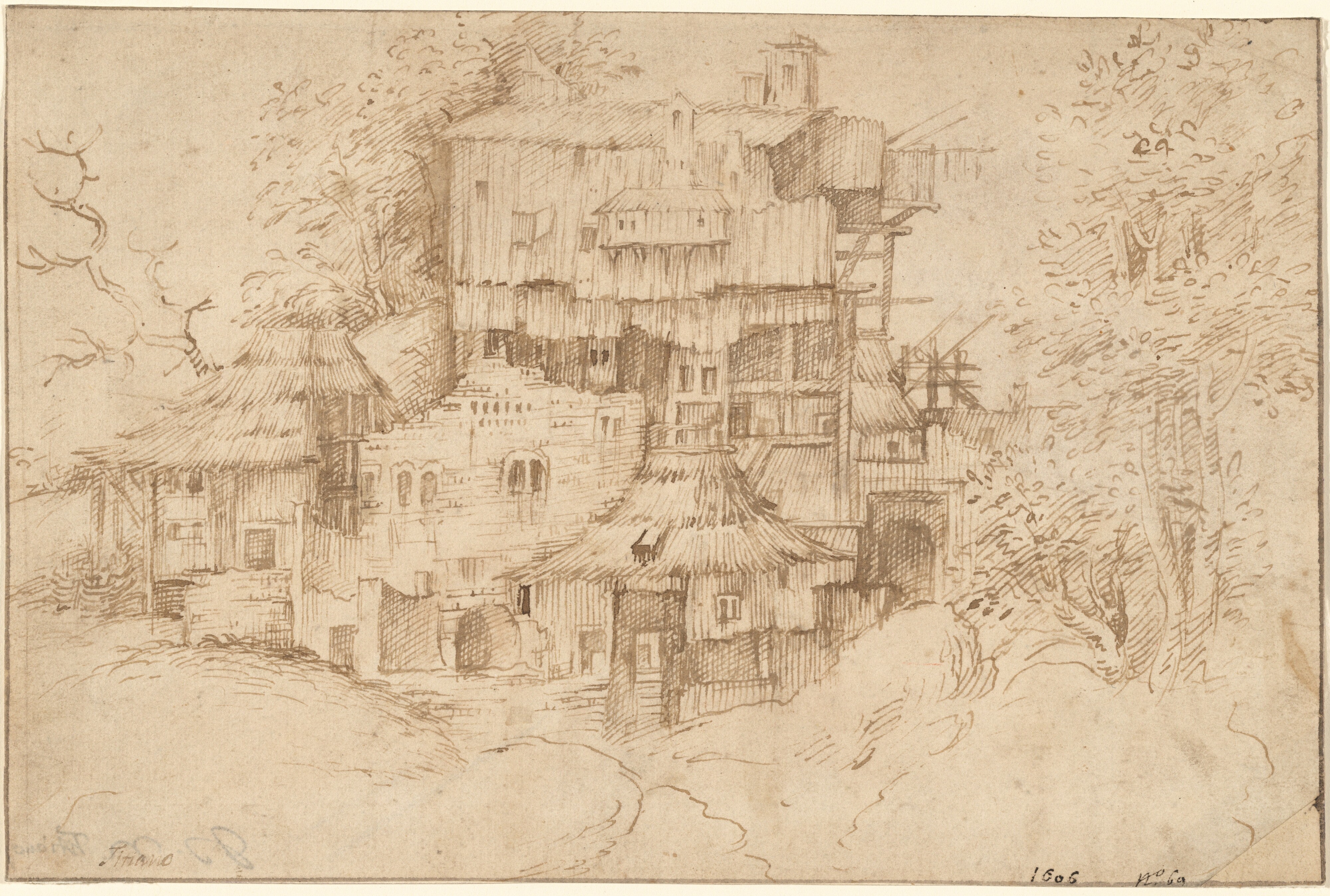 A Complex of Rustic Houses Built Over Ruins