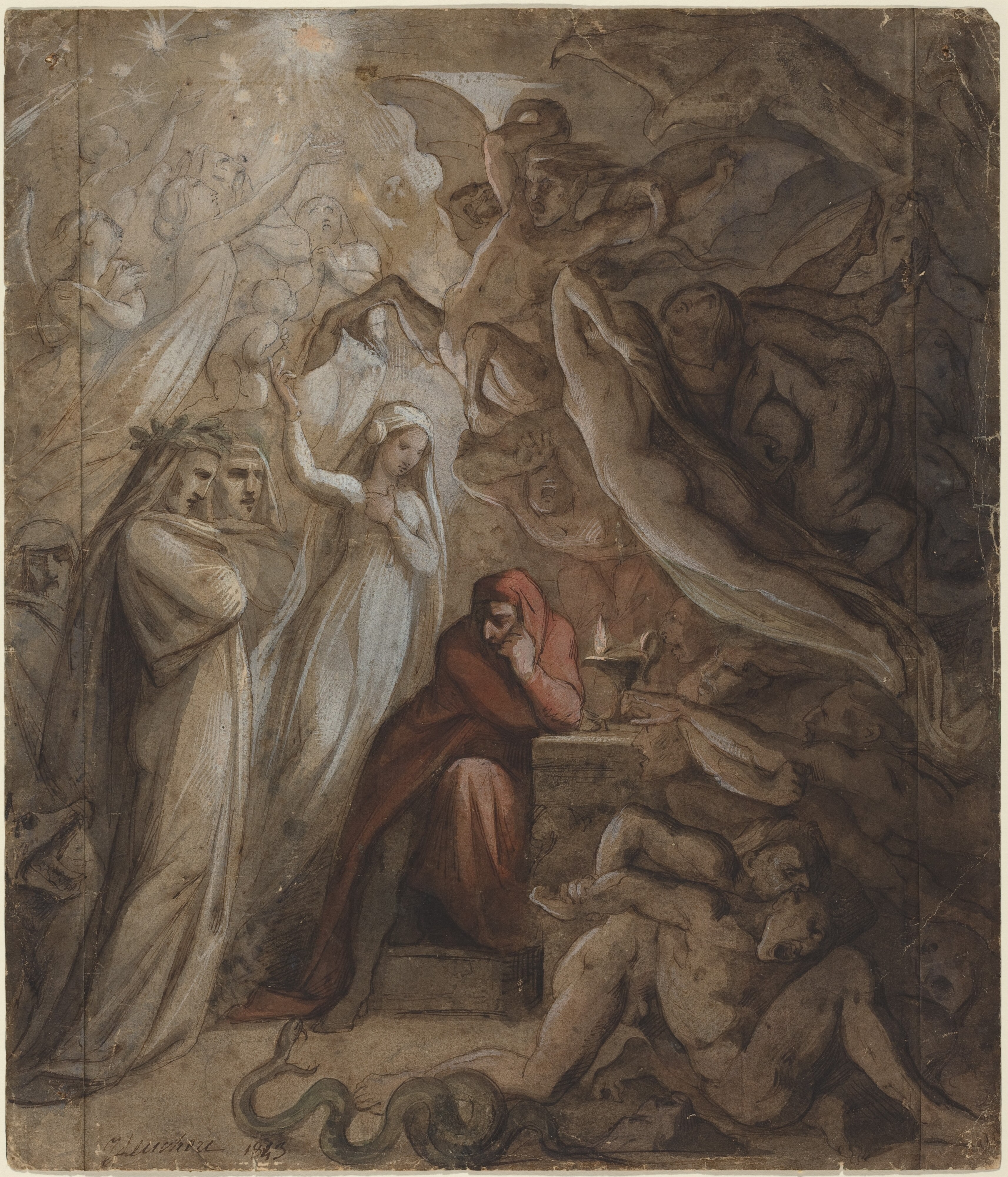 Dante Meditating on the "Divine Comedy"