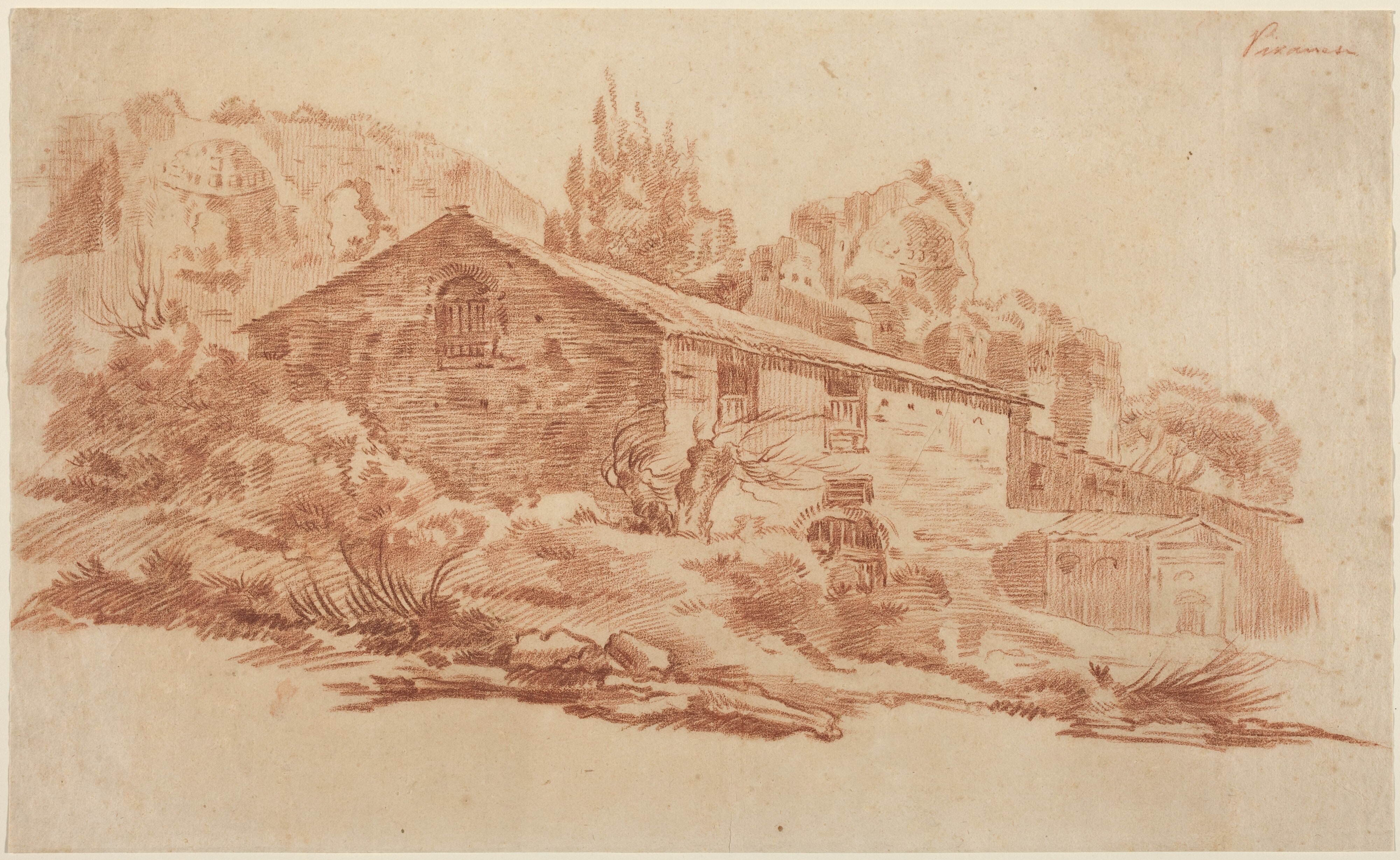 Rustic Building among Roman Ruins