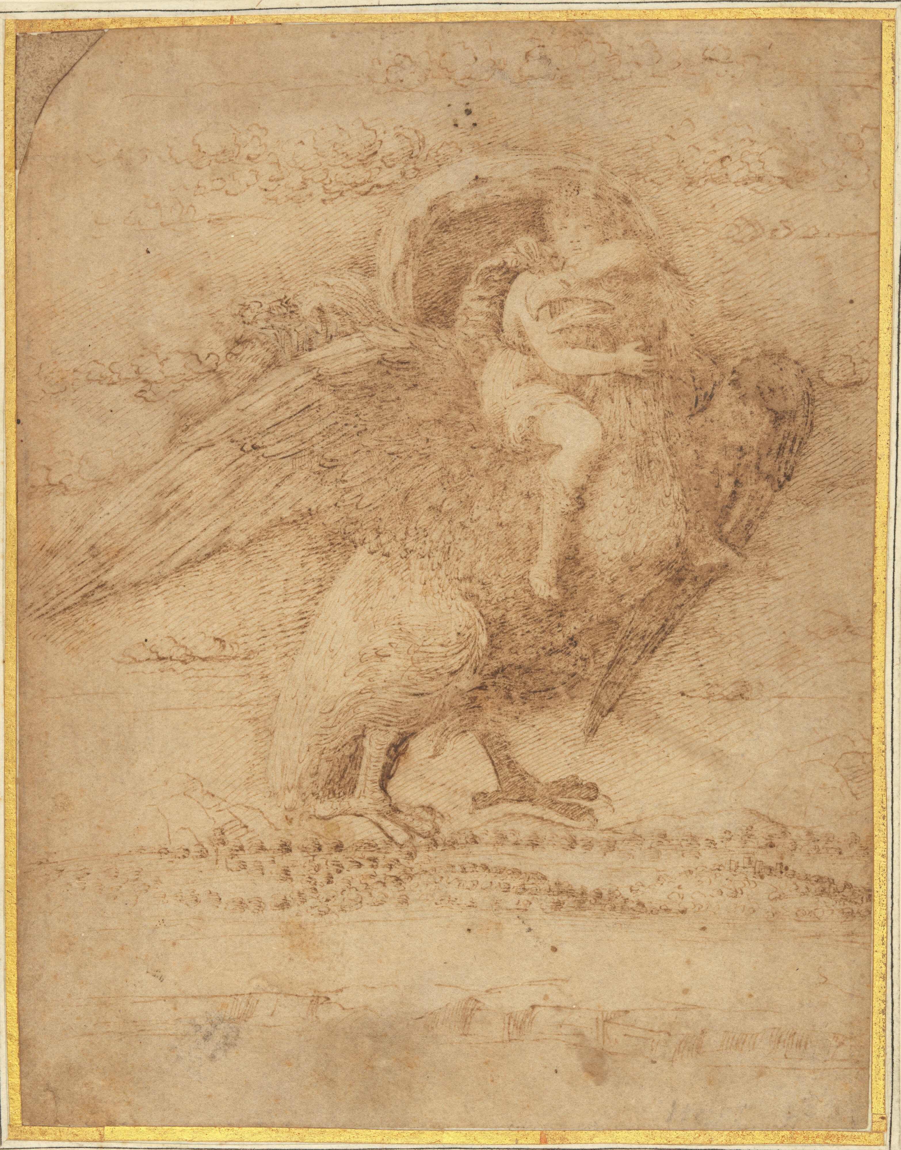Jupiter and Ganymede Above an Extensive Landscape
