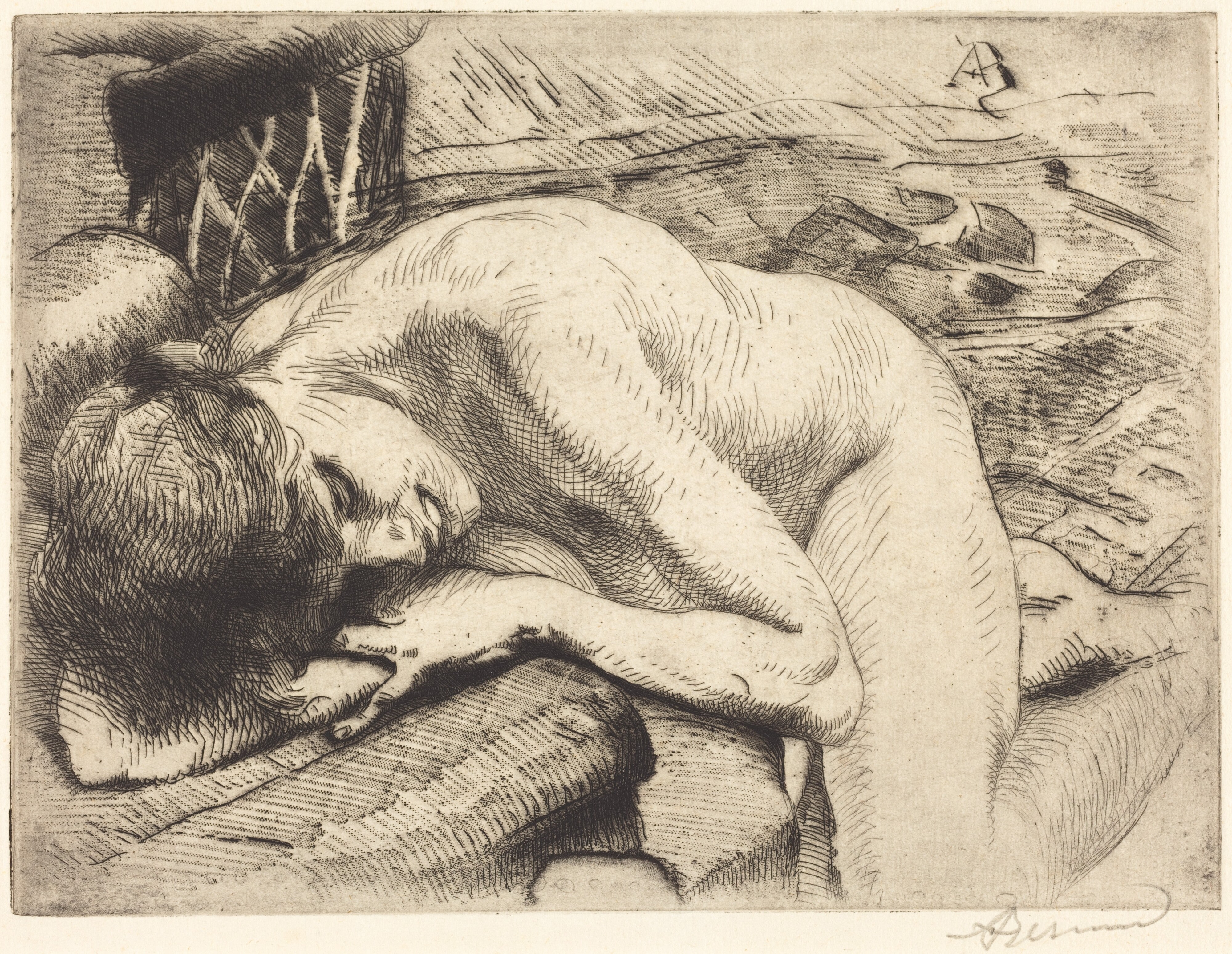 Model Asleep on the Floor (Le modèle endormi à terre)