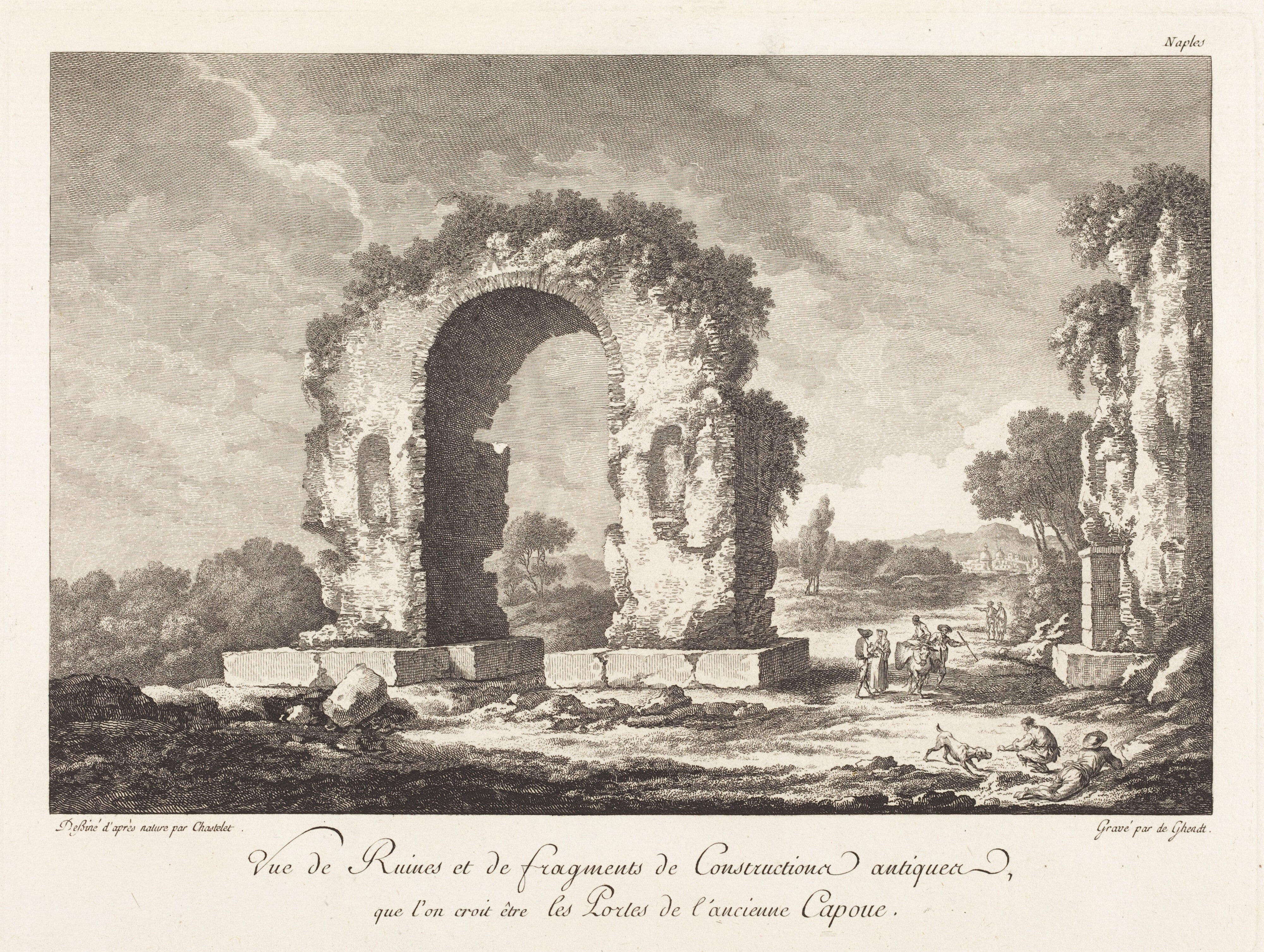 Vue de Ruines et de fragments de Construction antique...de l'ancienne Capoue