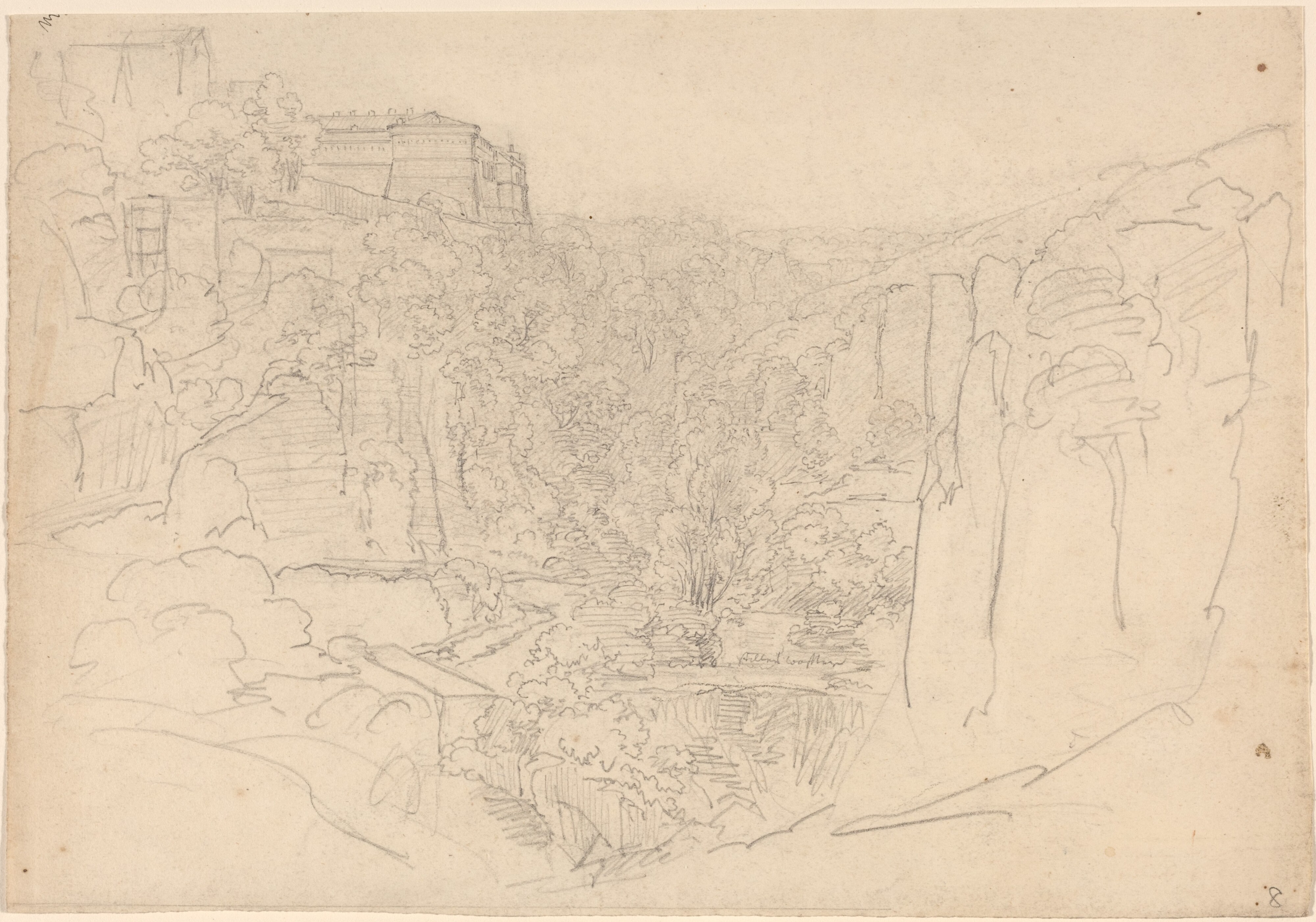 Fortified Castle Above a Narrow Valley