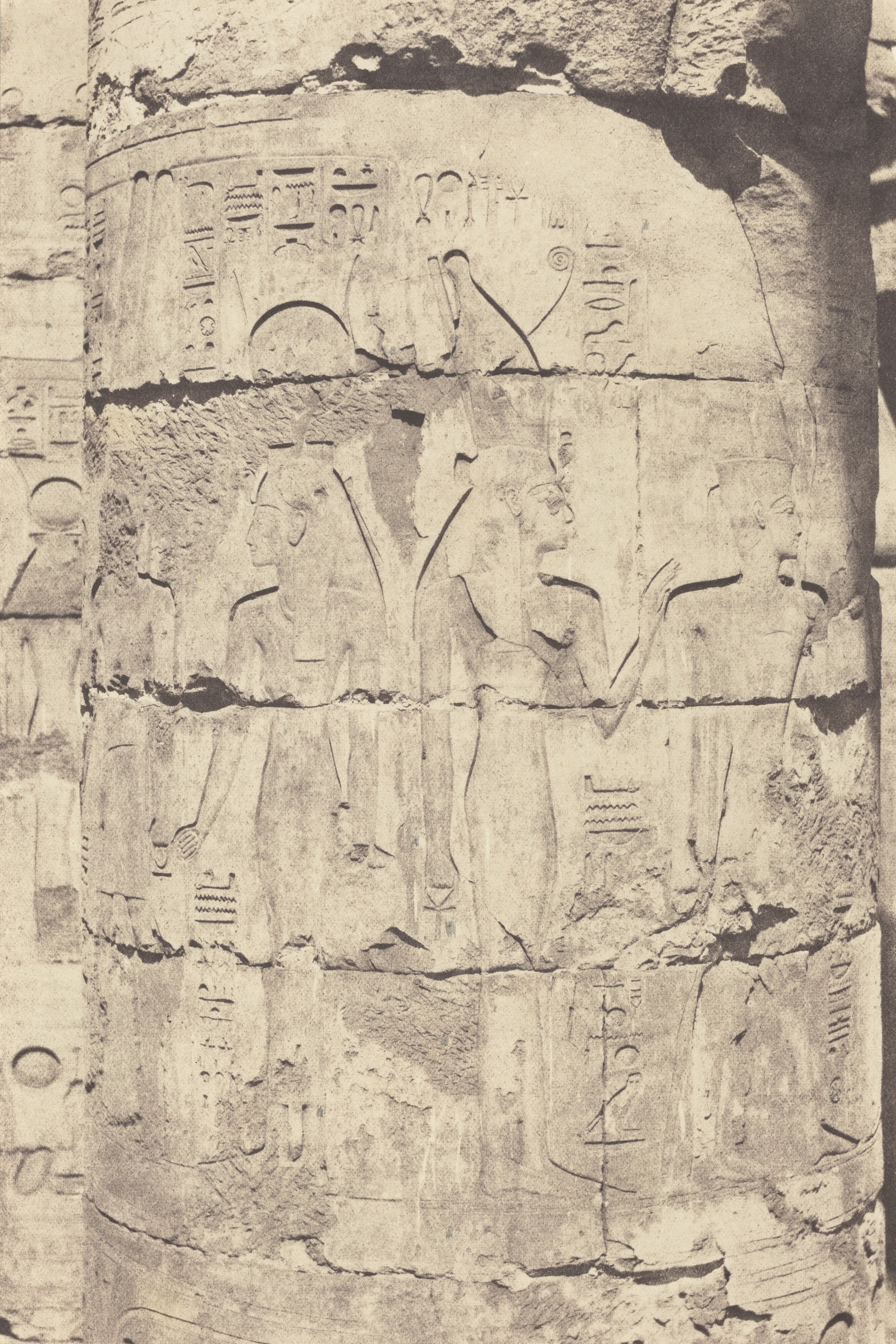 Karnak (Thèbes), Palais--Salle hypostyle--Colonnade Centrale--Décoration d'un Fut