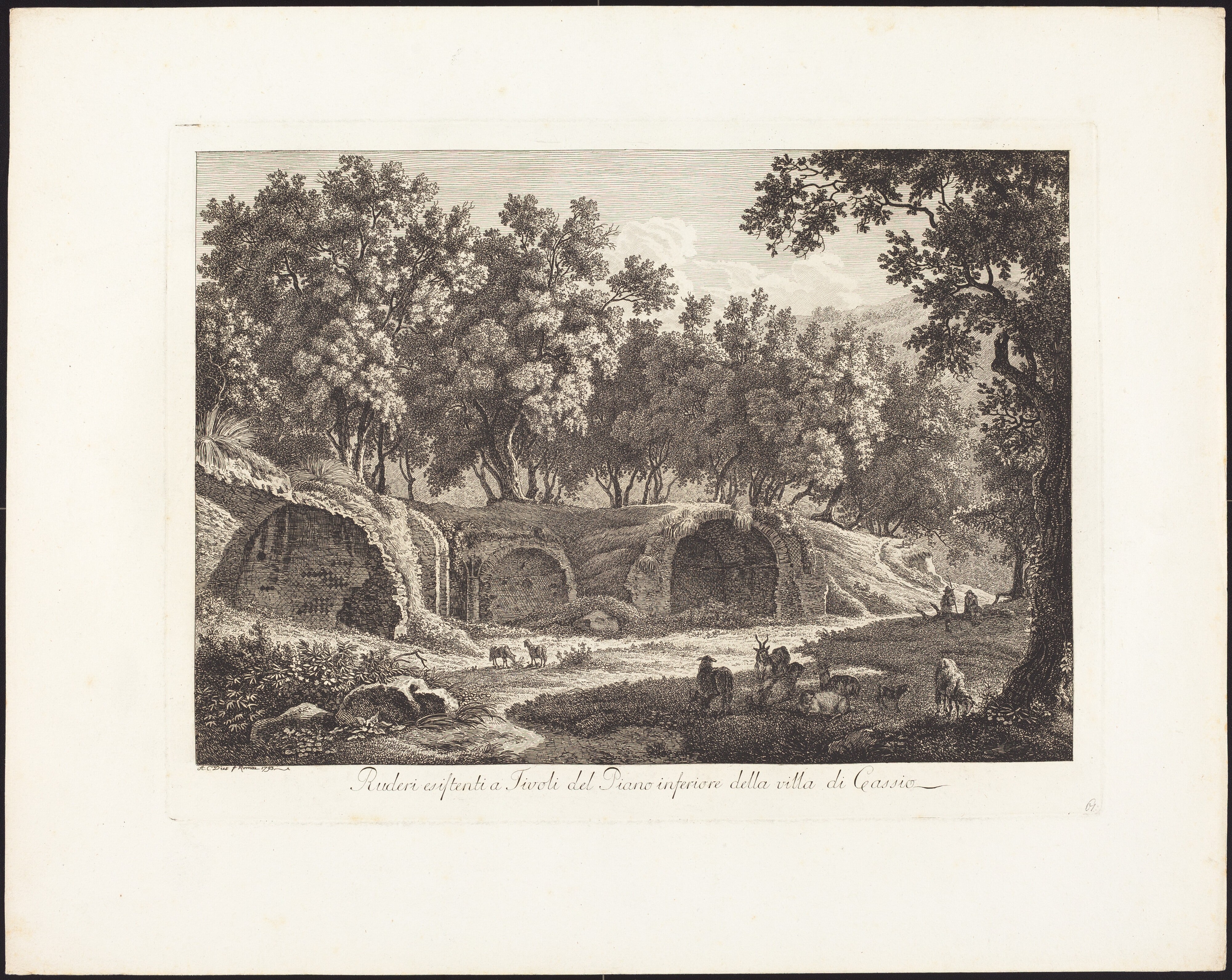 Ruderi essistenti a Tivoli del Piano inferiore della villa di Cassio