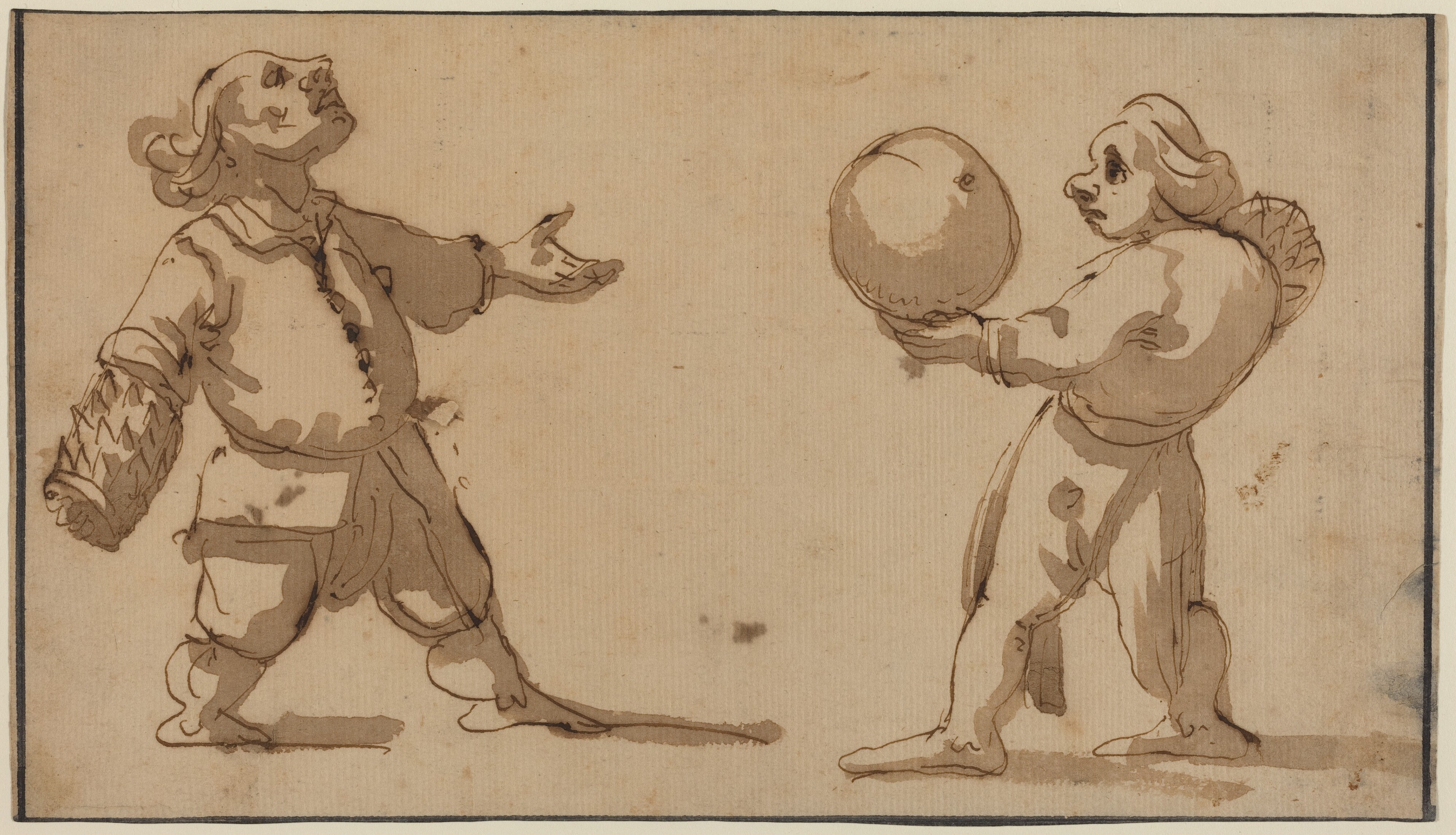 A Caricature with Ball Players