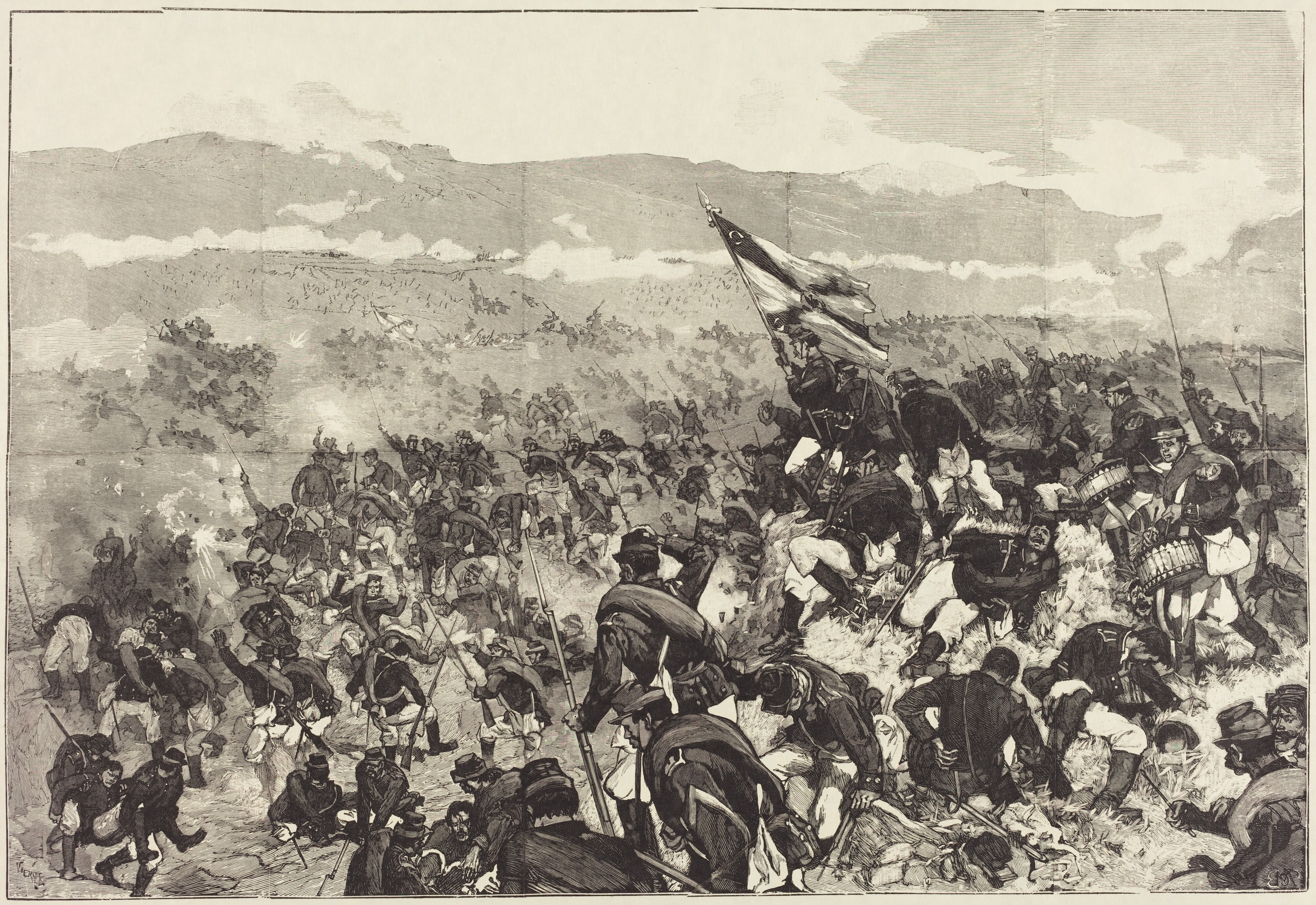 Bataille de Plevna.  Le 30 Juillet, Attaque des Hauteurs...