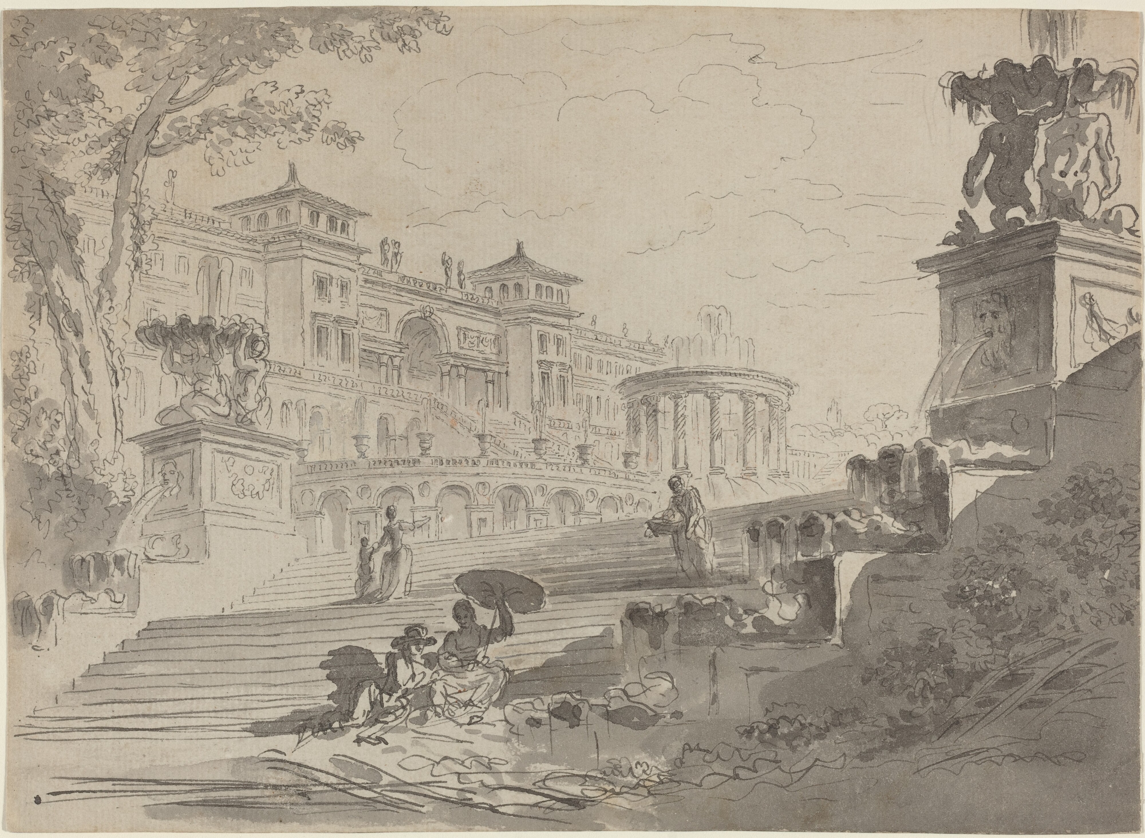 Fantasy on the Villa Medici with Fountains