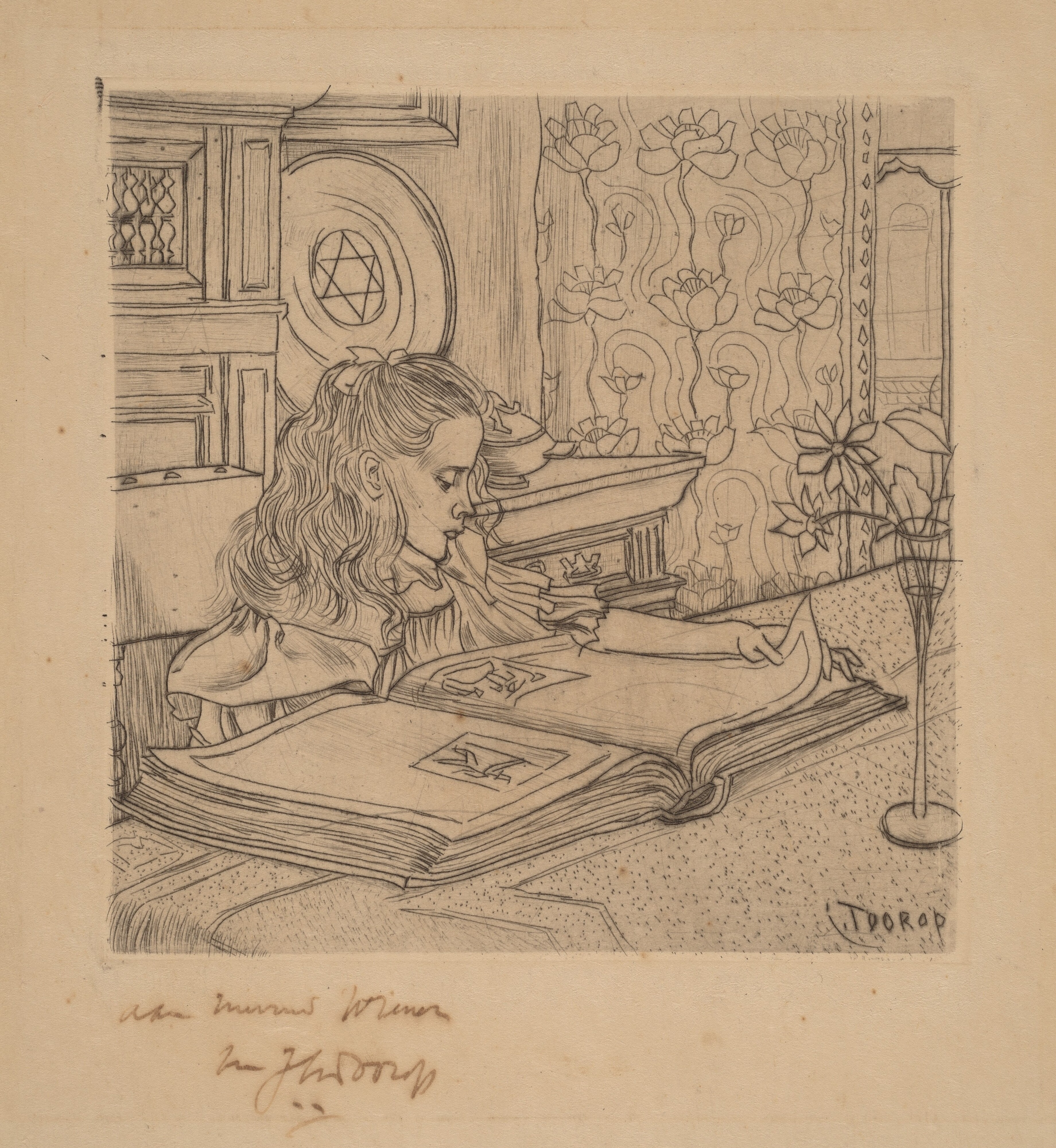 Charley Looking at an Album of Prints