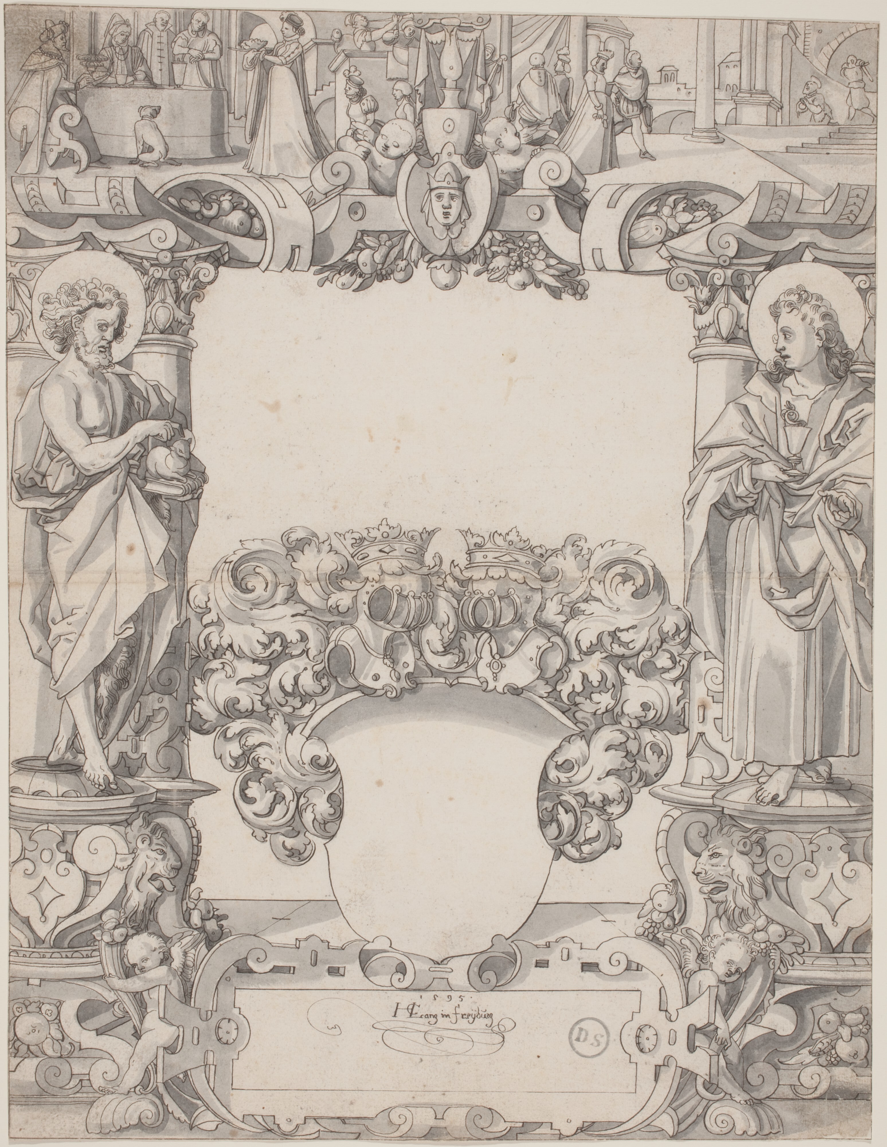 Glass Design with Saint John the Baptist and Saint John the Evangelist