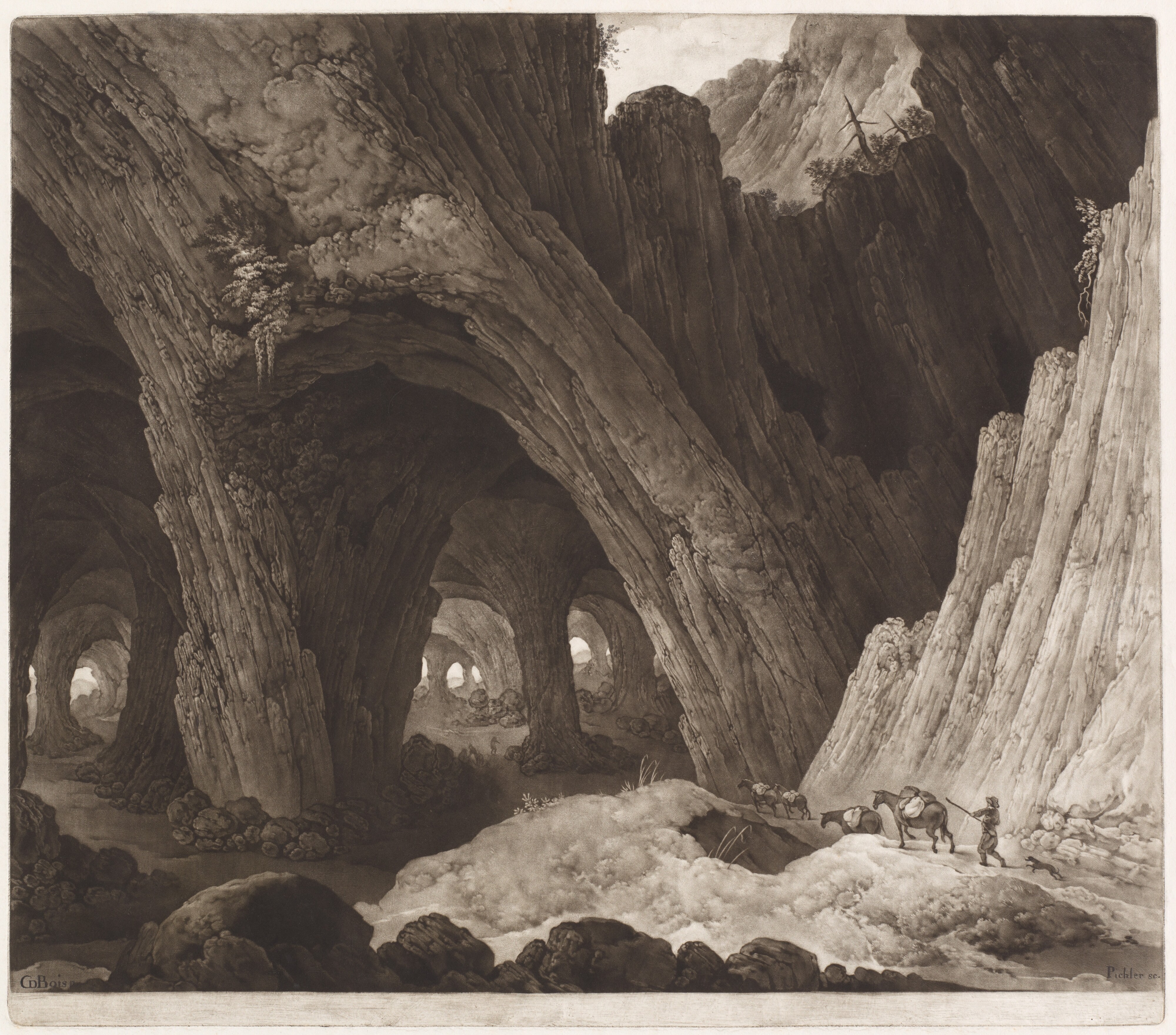 Travelers Resting in Gigantic Caverns
