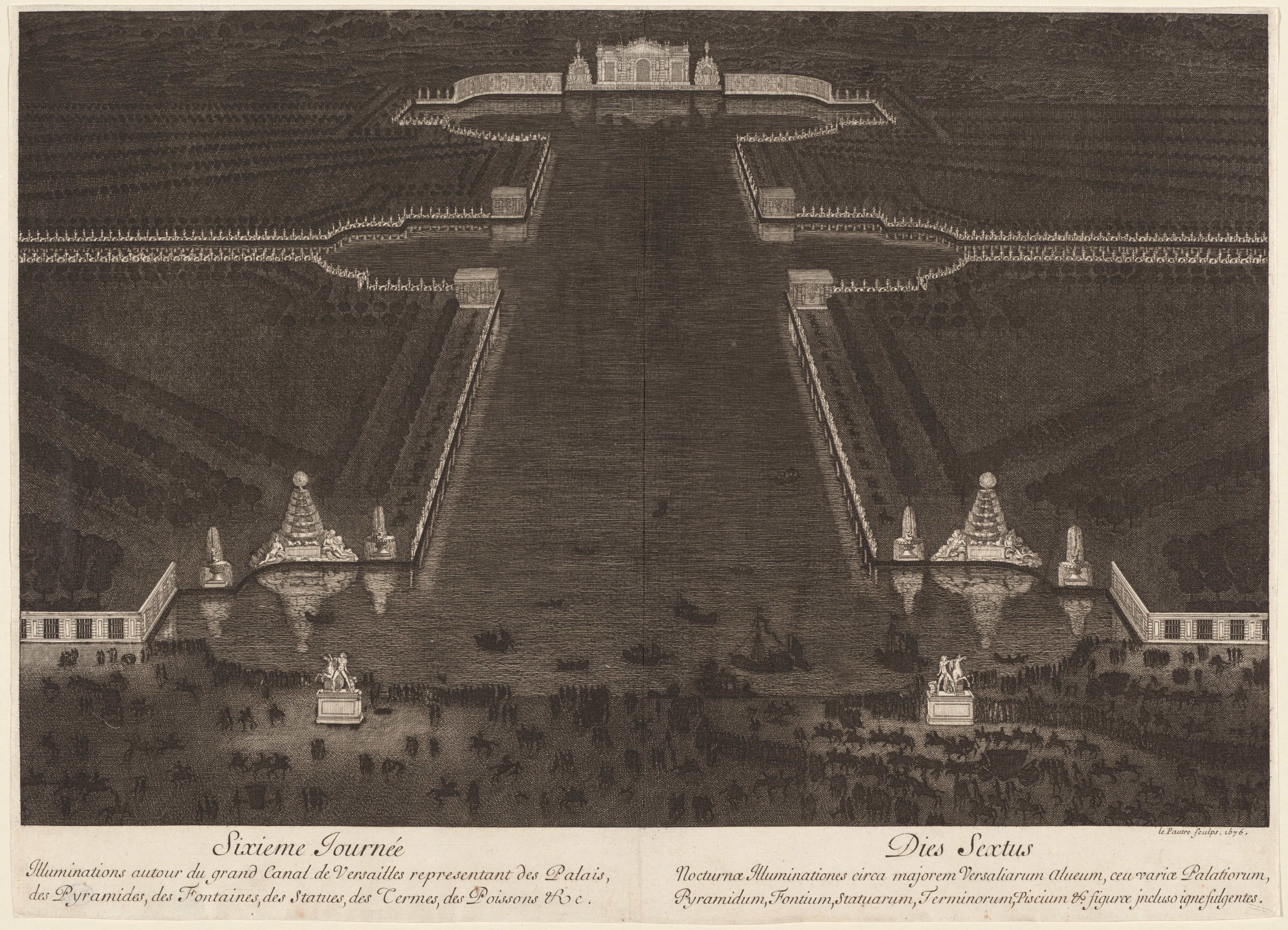 Illuminations autour du grand Canal de Versailles