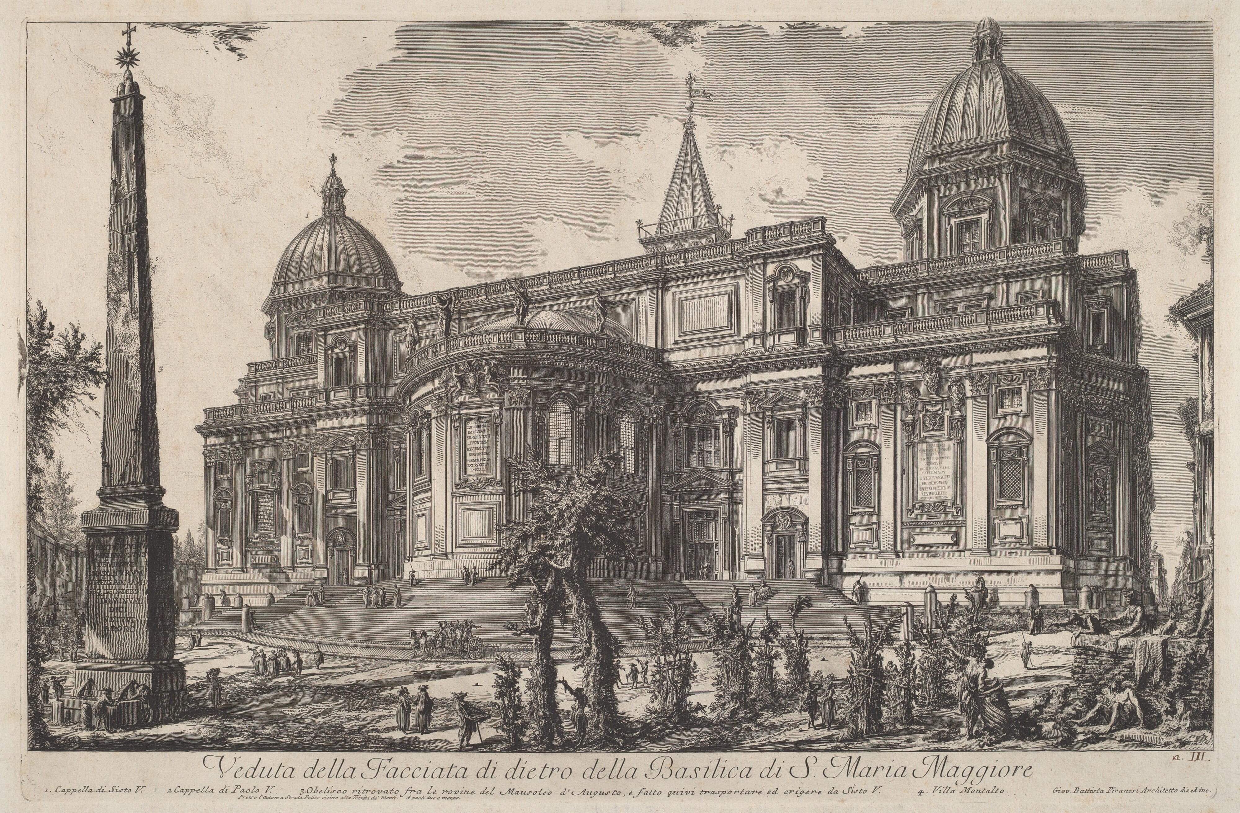 Veduta della facciata di dietro della Basilica di S. Maria Maggiore