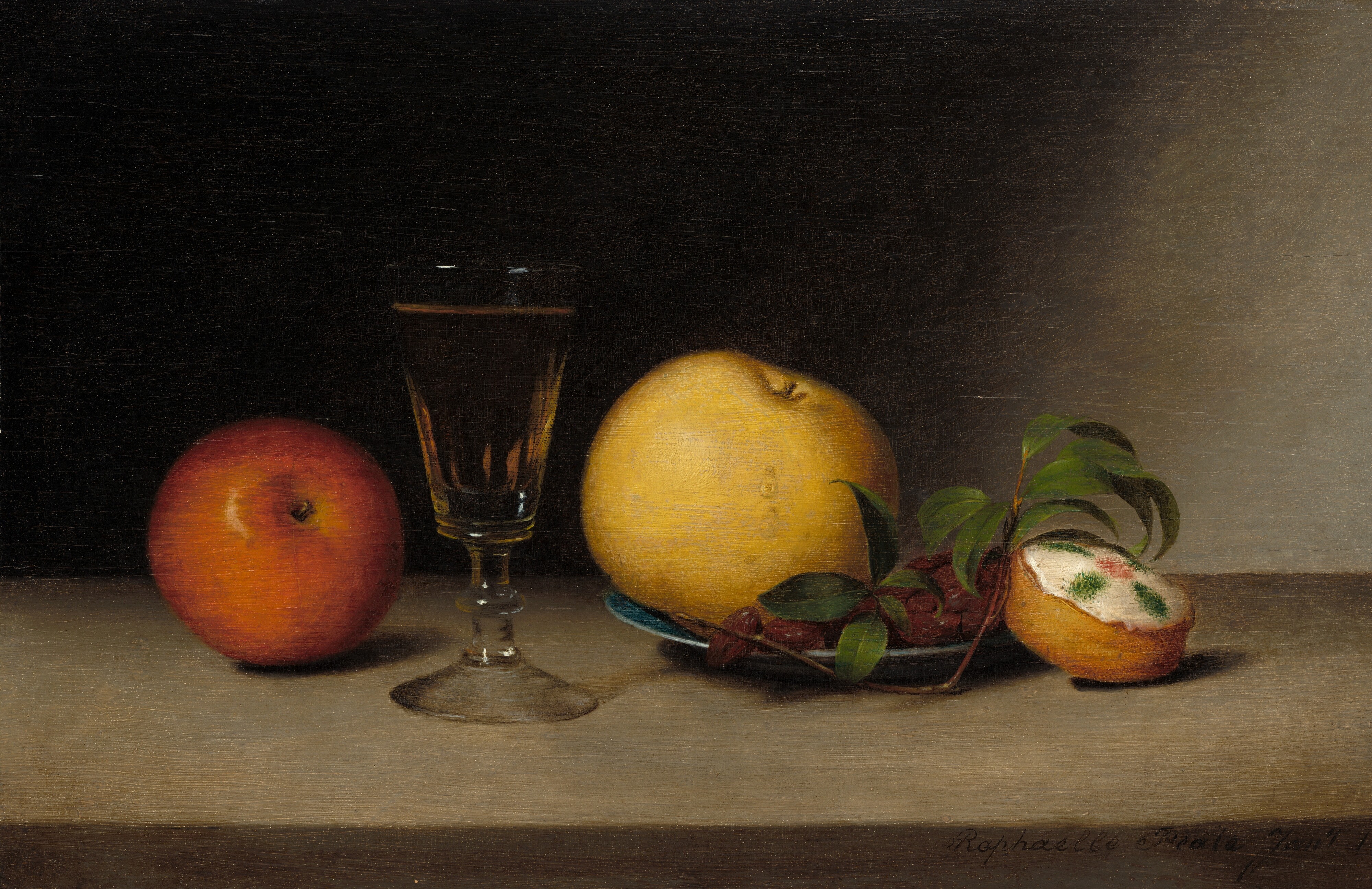 Still Life with Apples, Sherry, and Tea Cake