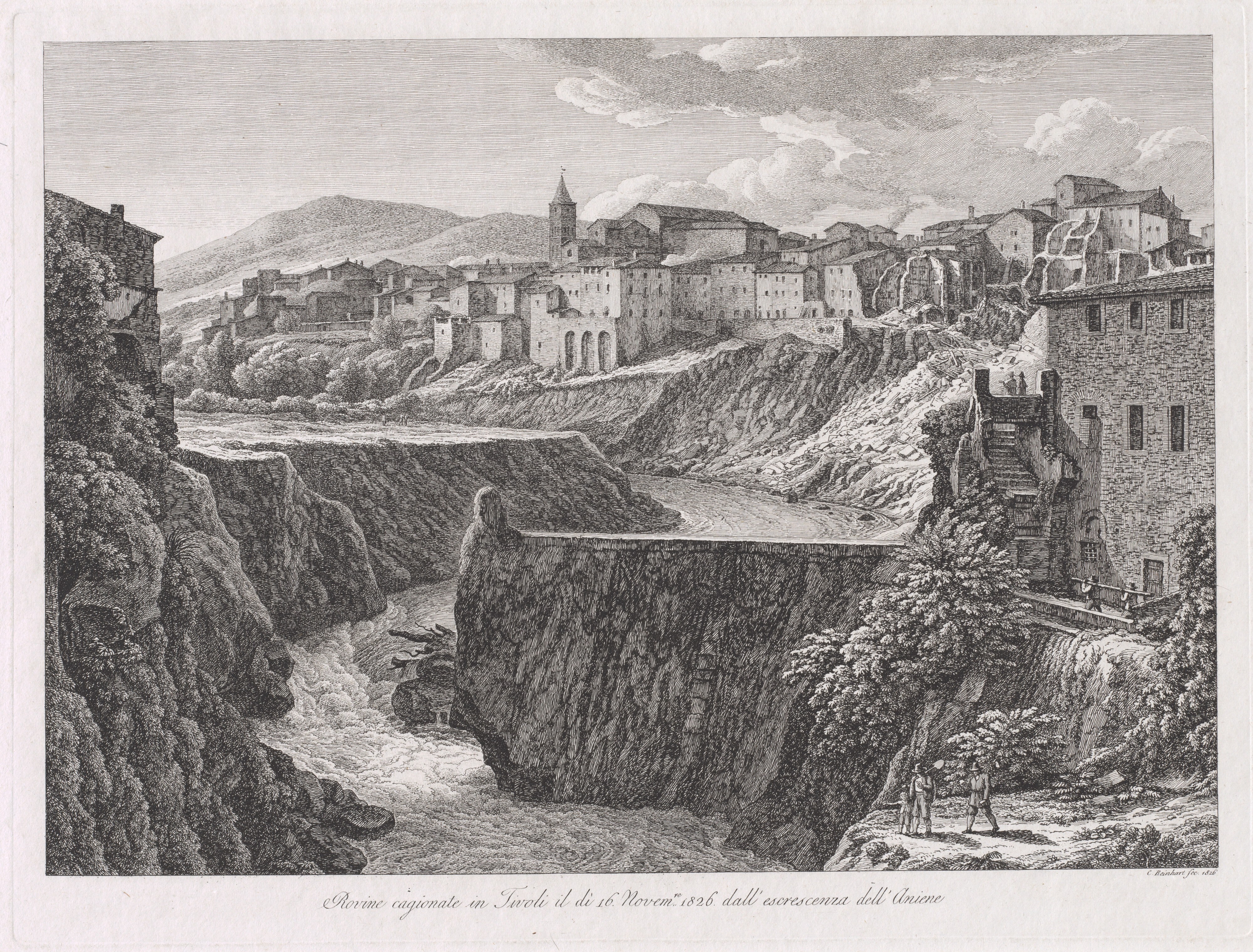 Rovine cagionate in Tivoli, dall'escrescenza dell'Aniene (Tivoli Damaged by the Flood of the River Aniene)