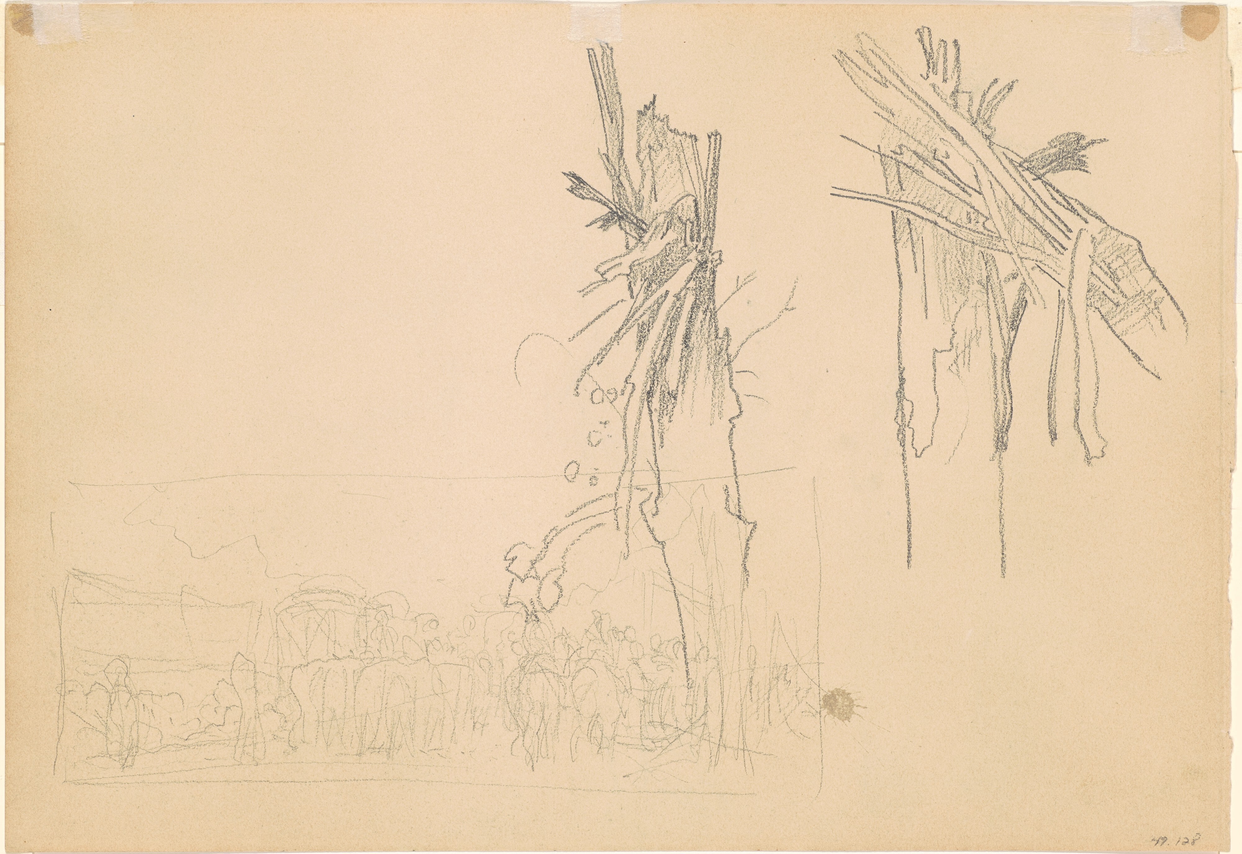 Two Shattered Trees; and Study for "The Road" [verso]