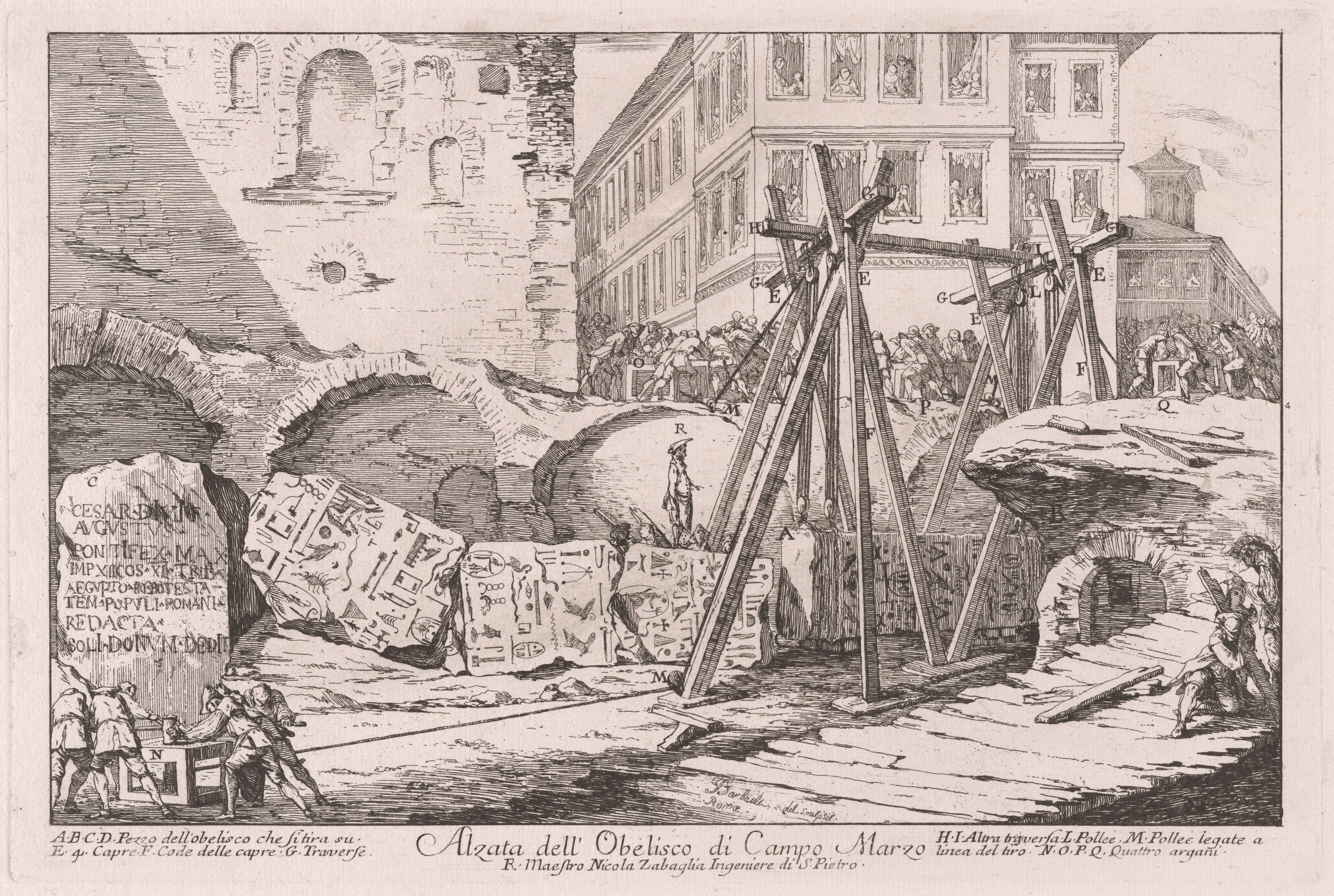 Alzata dell'Obelisco di Campo Marzio (Excavation of the Obelisk from the Campo Marzio)