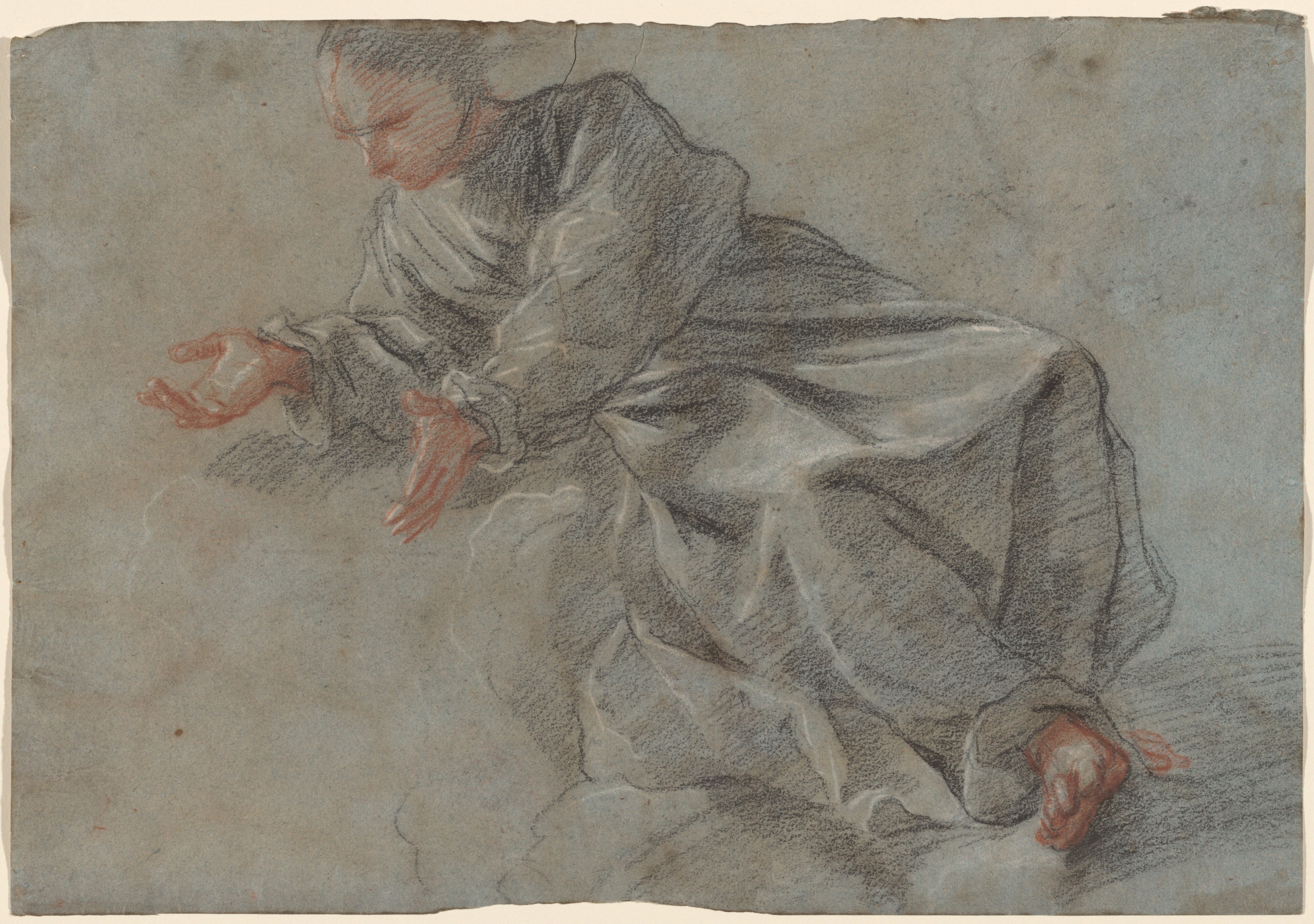 A Monk Seated with Arms Outstretched [Study for the Virgin in the _Vision of Blessed Felice da Cantalice_]