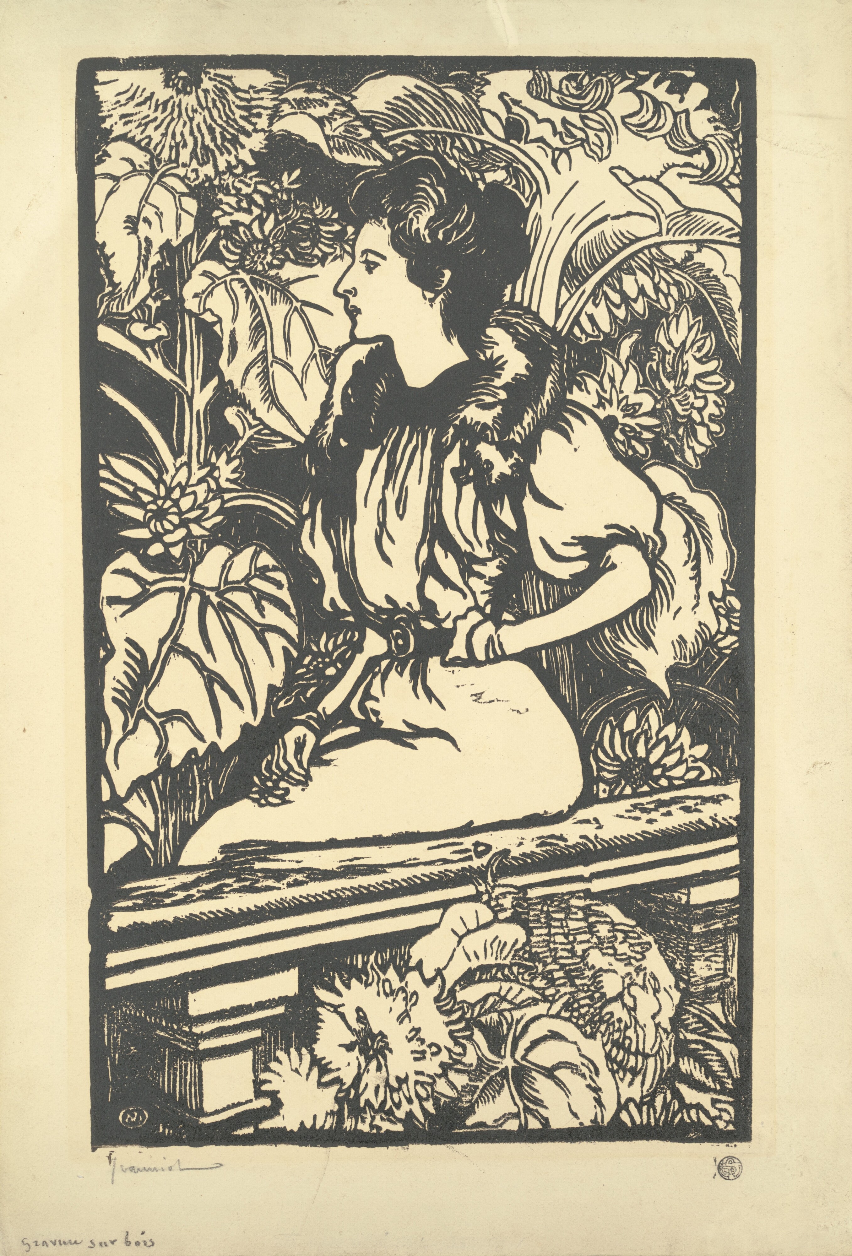 Young Woman Seated in a Garden