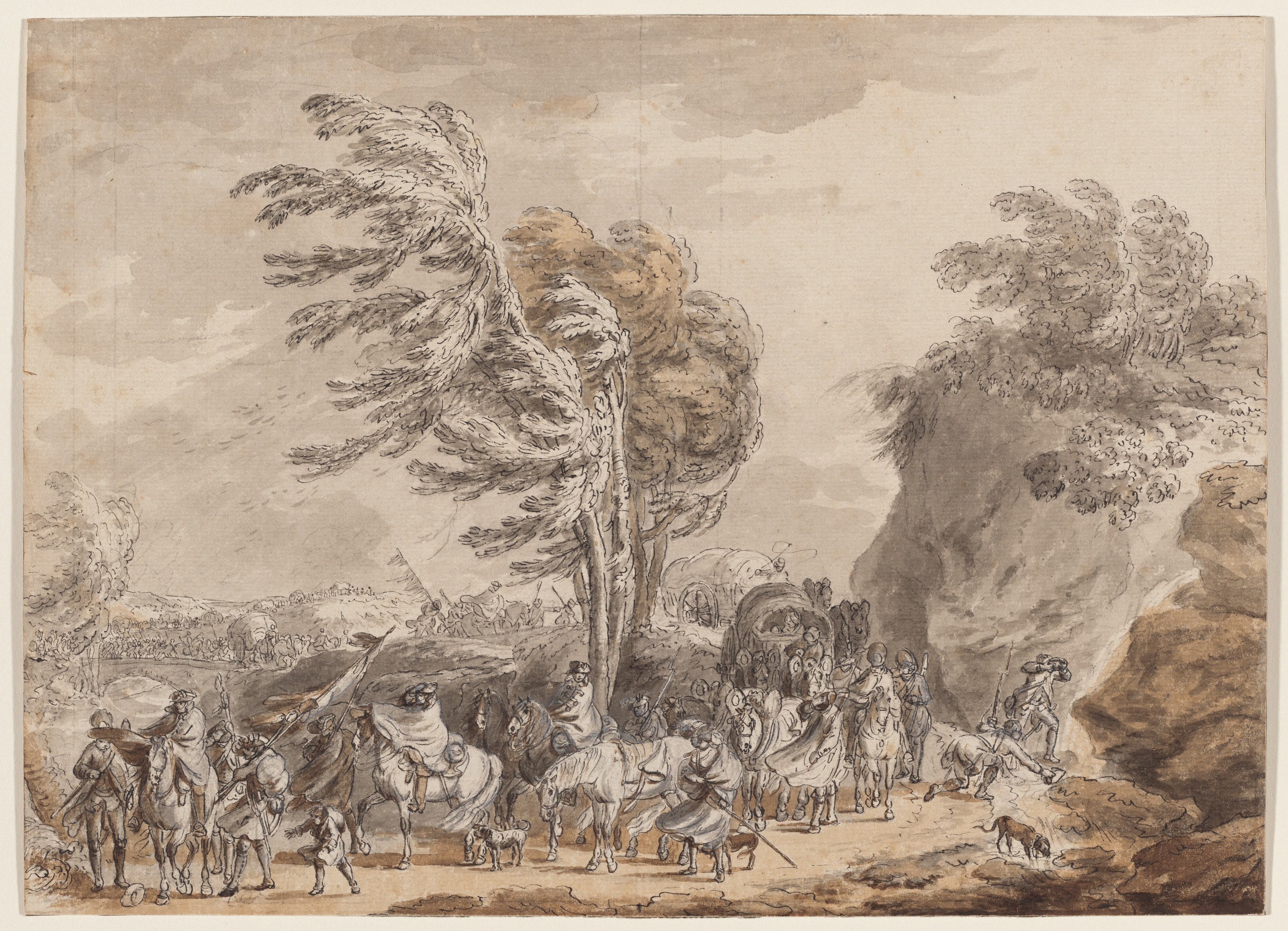 Soldiers in a Windy Landscape