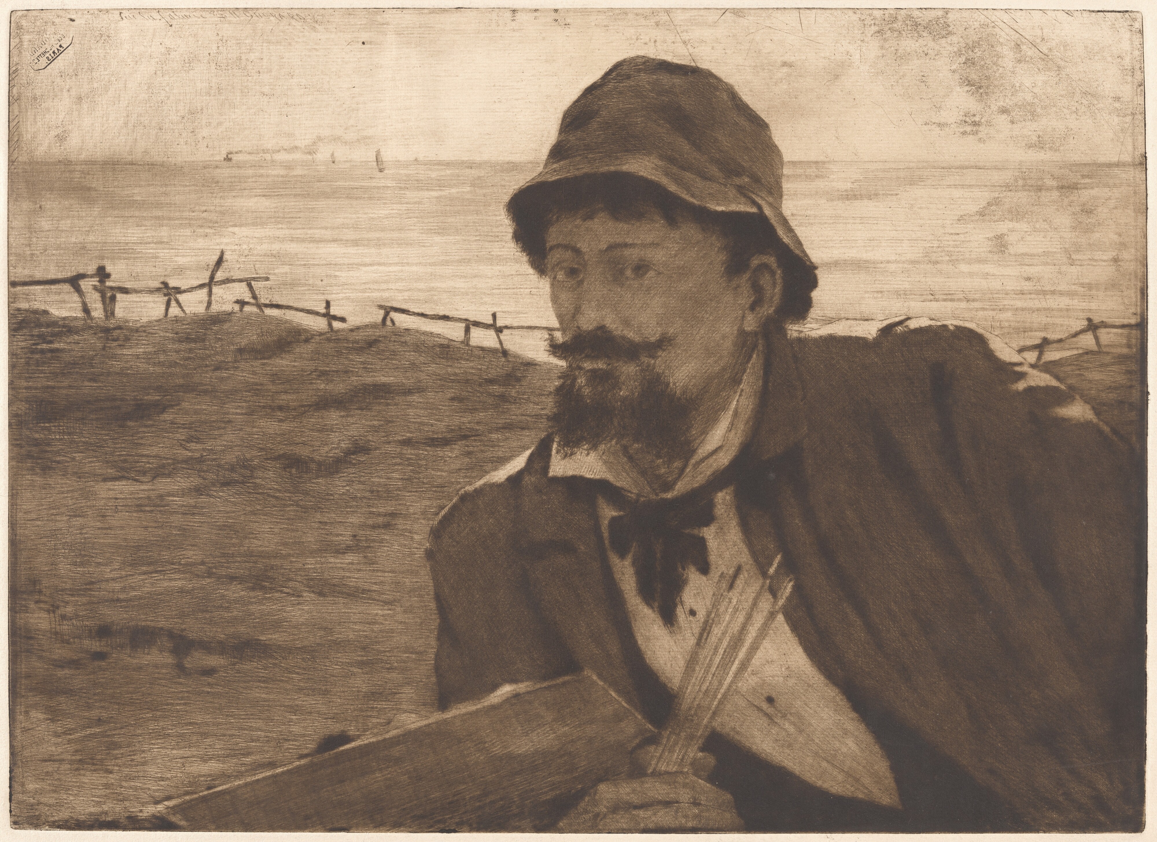 Sur la falaise [Self-Portrait]