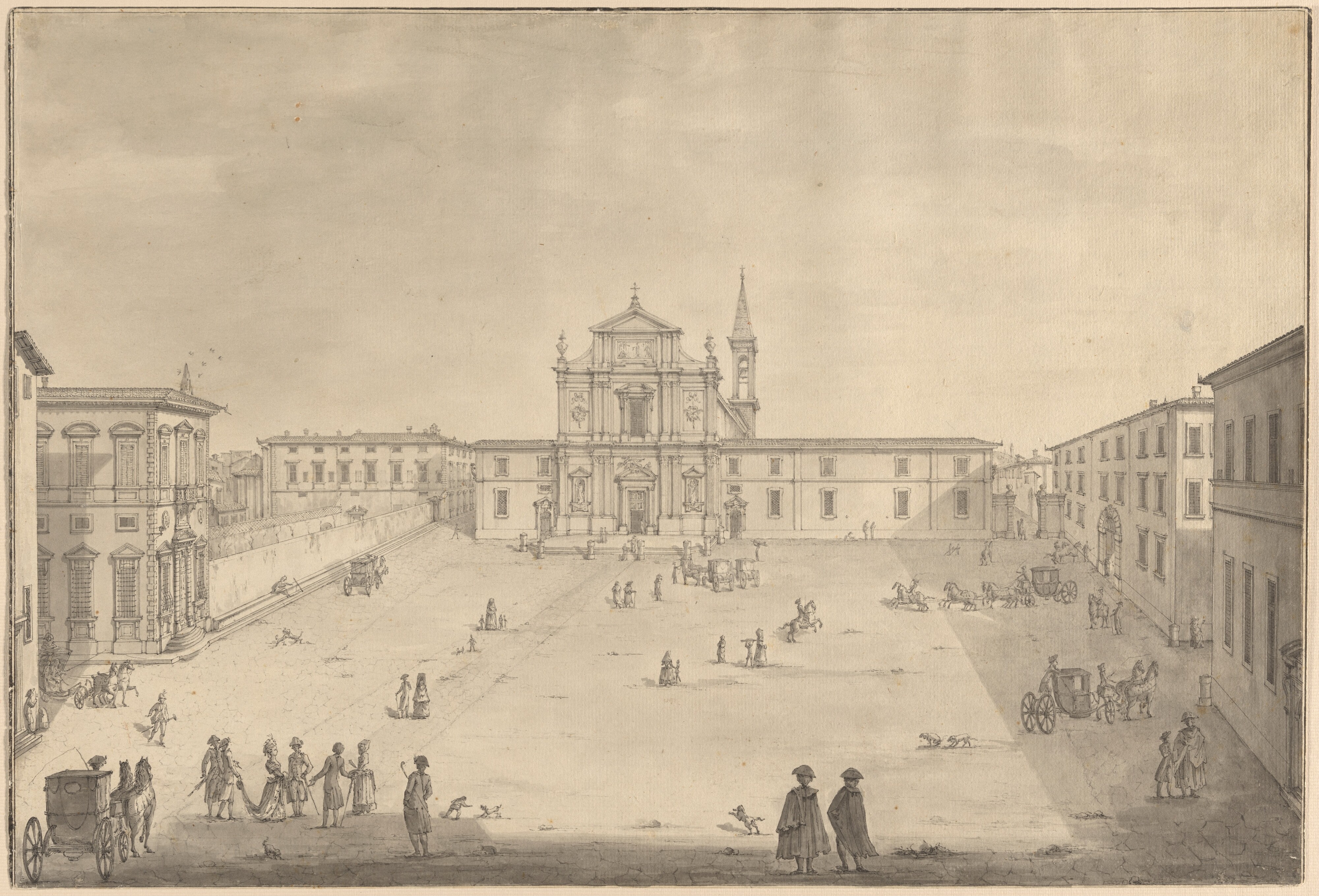 A View of the Piazza San Marco in Florence