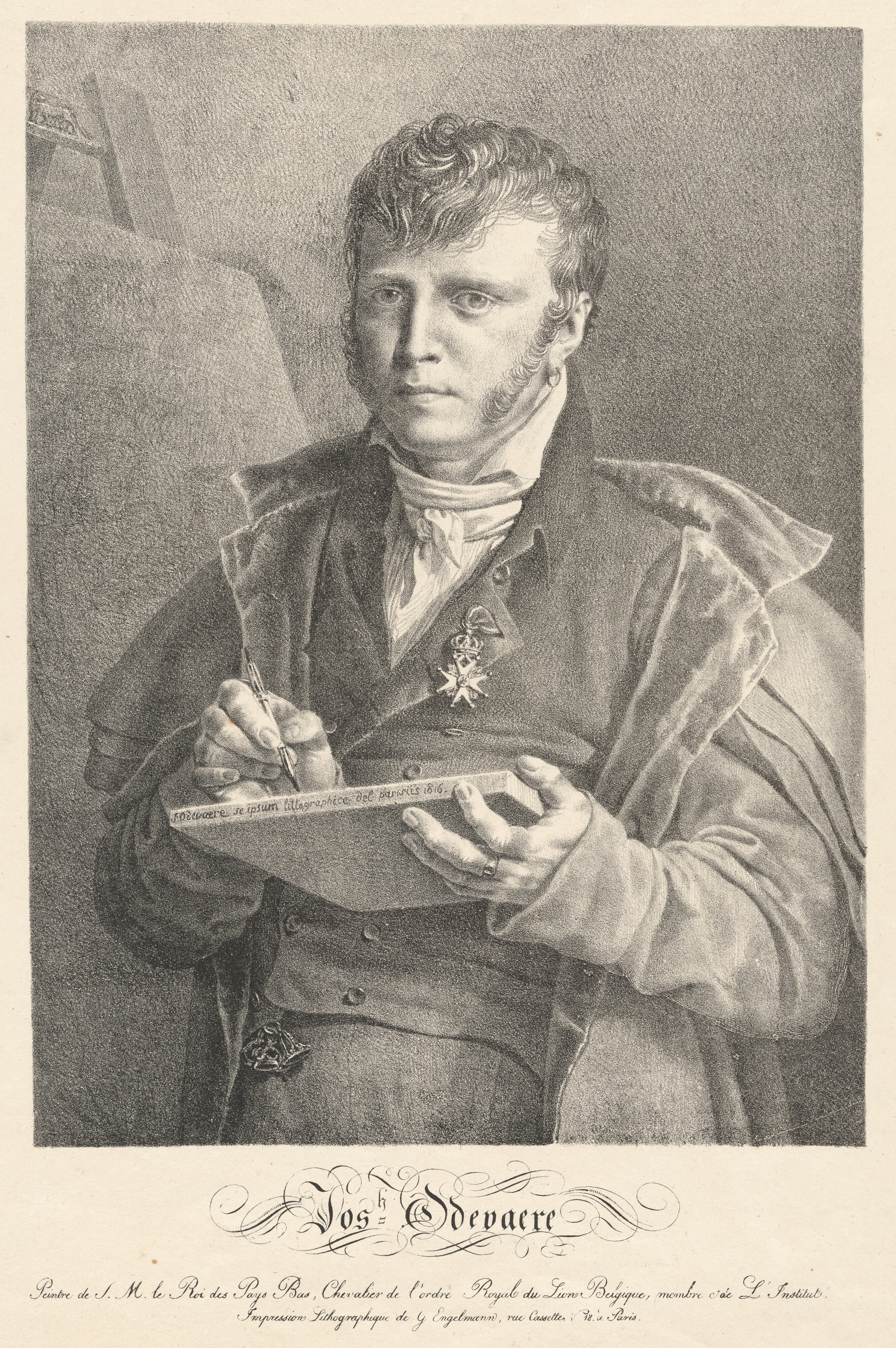 Self-Portrait of the Artist Drawing on a Lithographic Stone