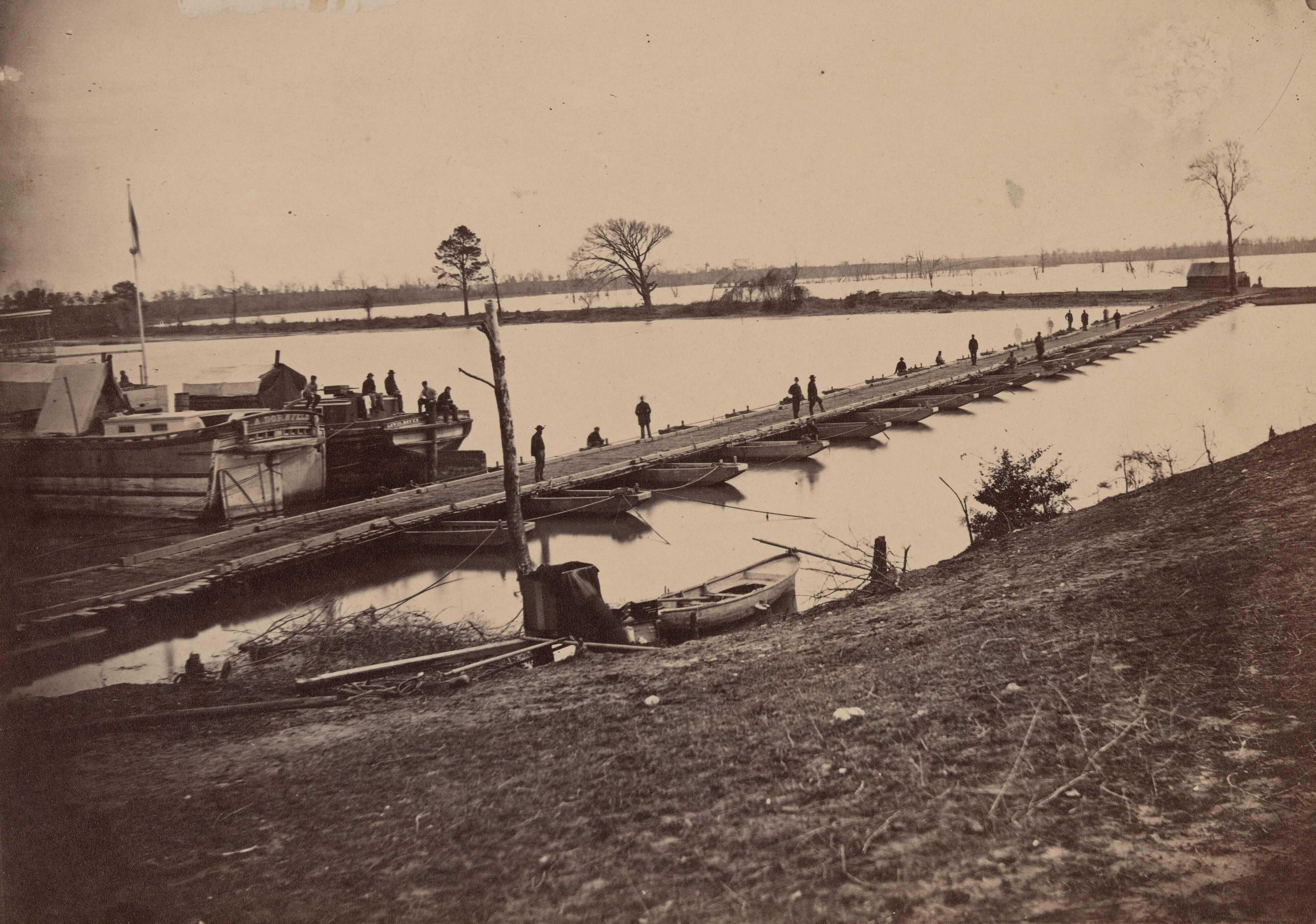 Pontoon Bridge on James River, Deep Bottom, Virginia