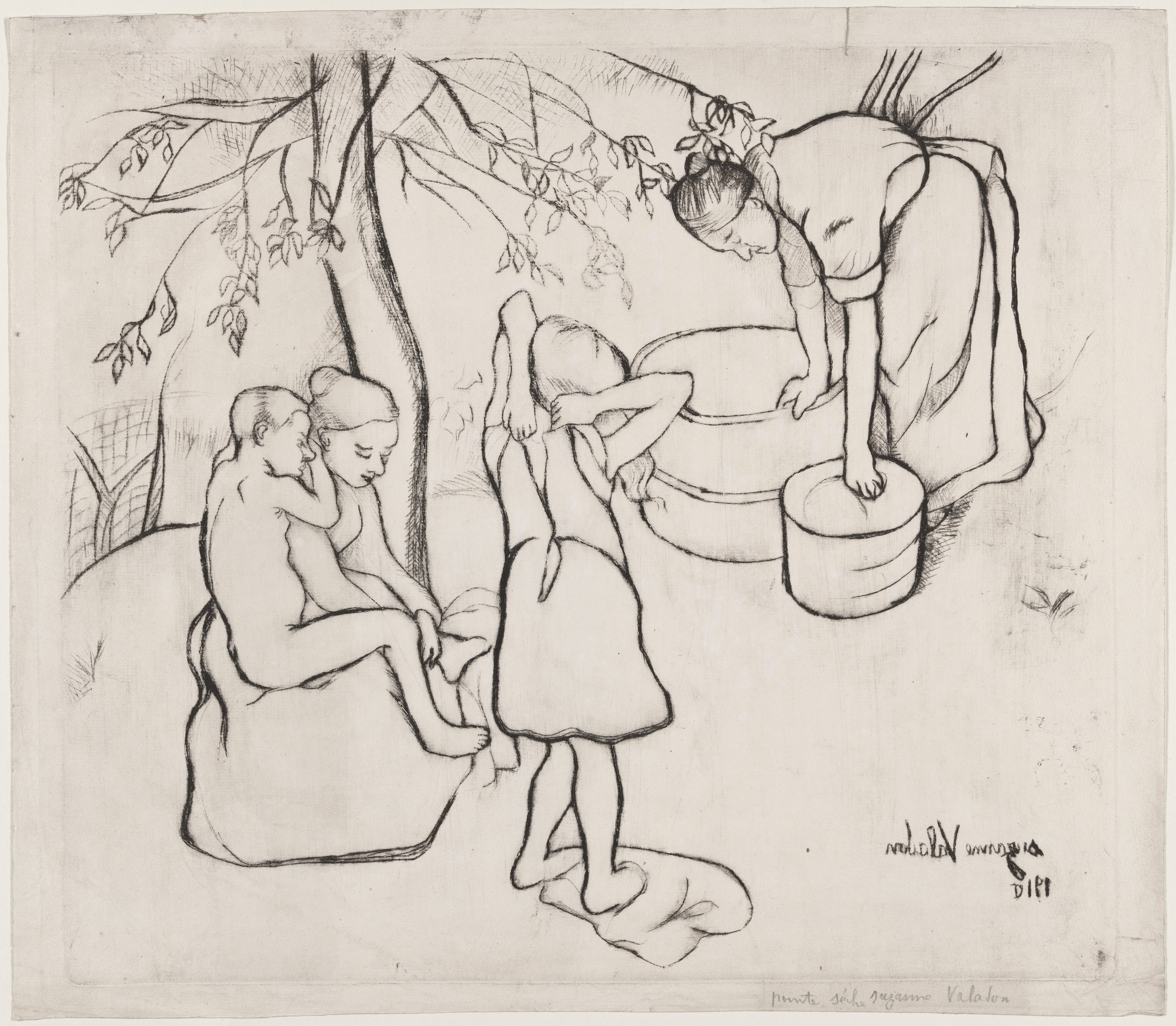 Toilette des enfants dans le Jardin
