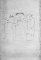 Three Little Girls and Fruit (incomplete Japanese-style paintings)
