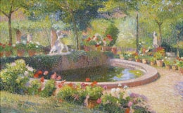 Fountain and Flowers