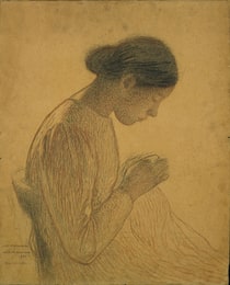 Sewing Young Girl