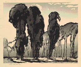 <Ten Woodcuts>: Trees (Montreuil)